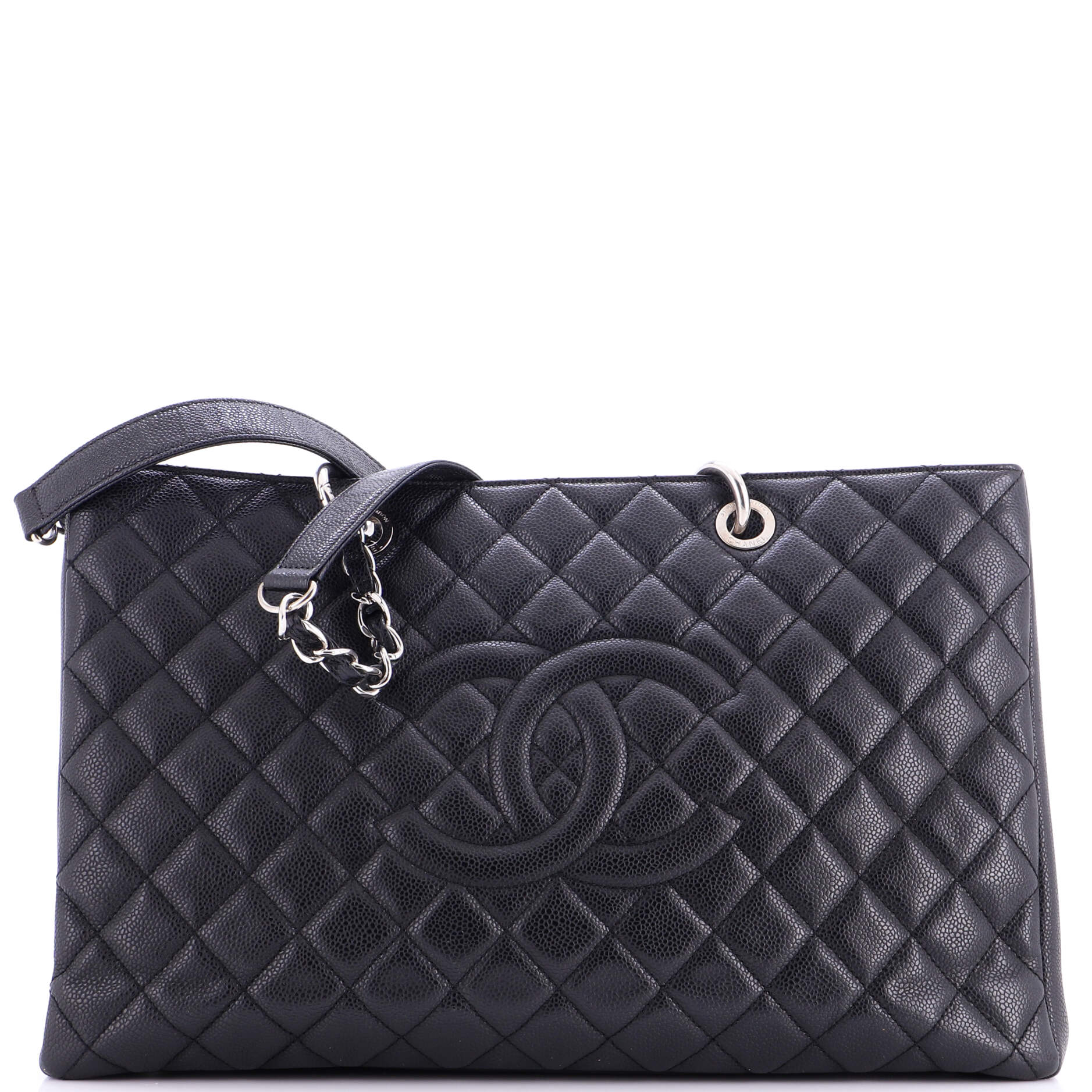 Grand Shopping Tote Quilted Caviar XL