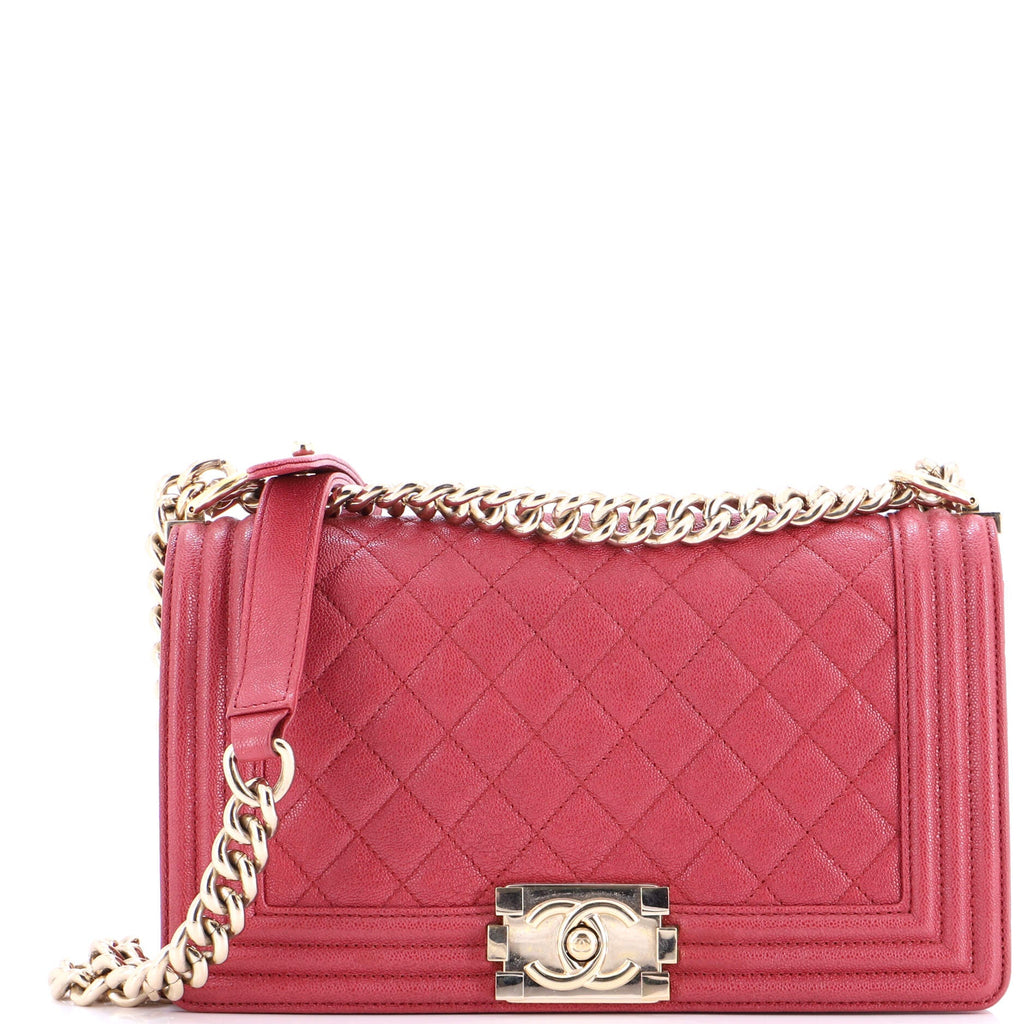 Boy Flap Bag Quilted Caviar Old Medium