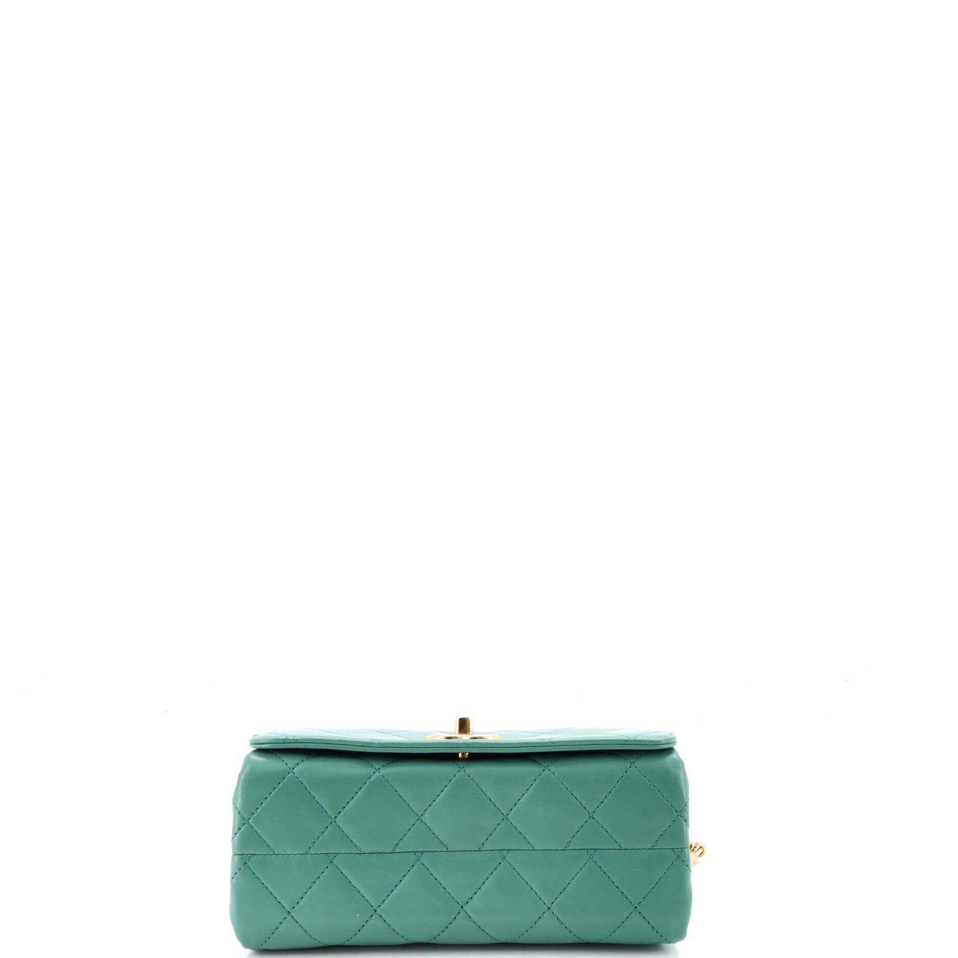 Logo Enamel Full Flap Bag Quilted Lambskin Mini