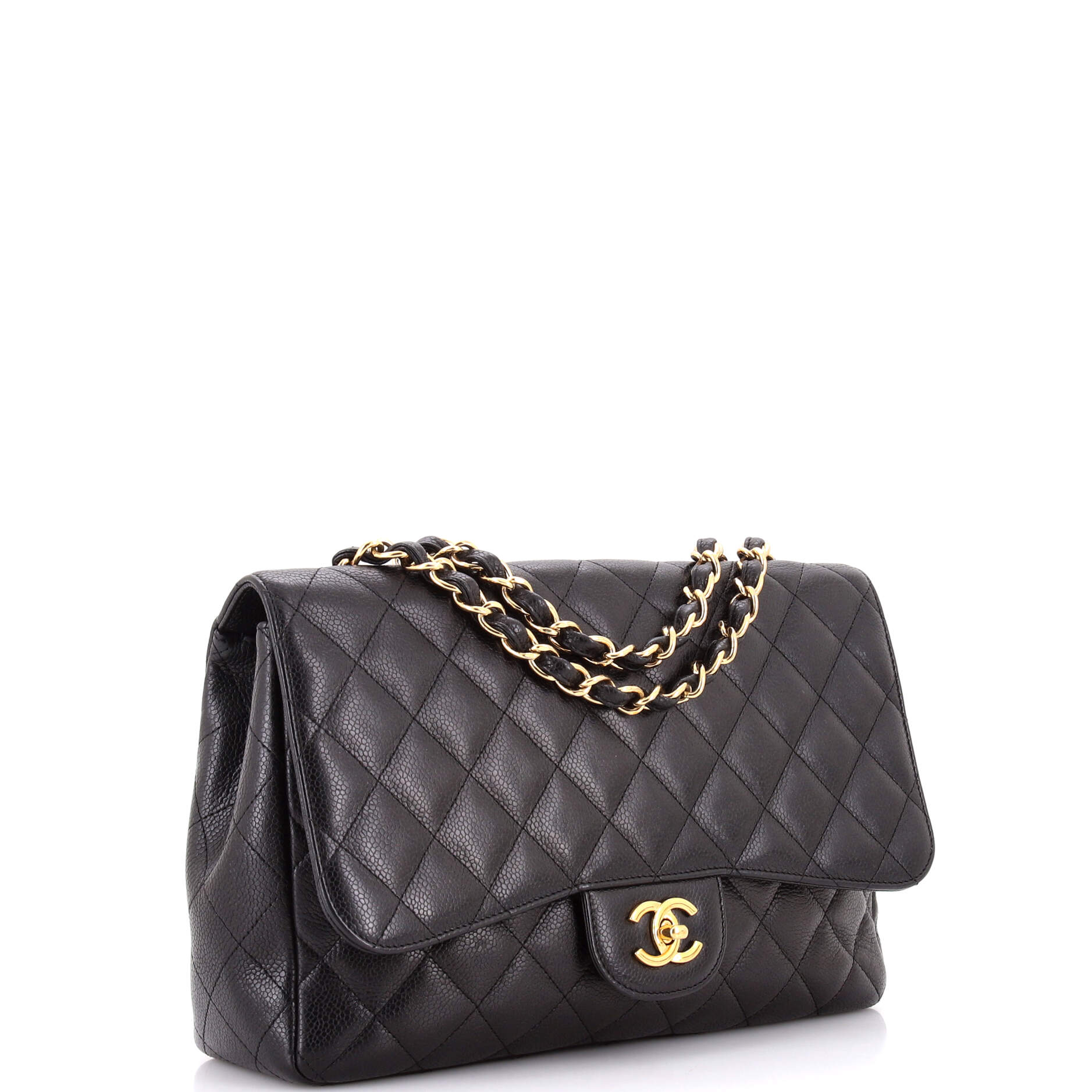 Classic Single Flap Bag Quilted Caviar Jumbo