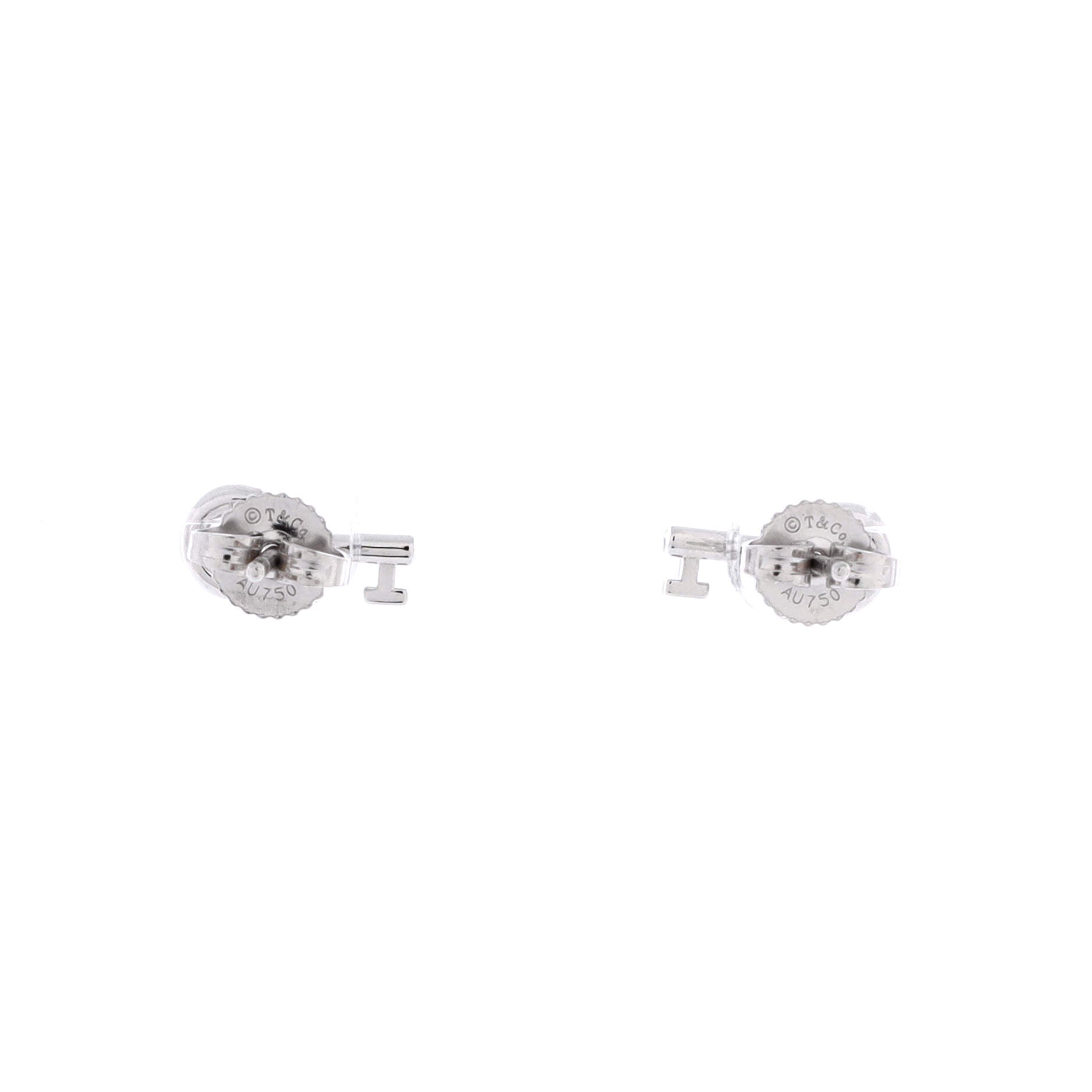 Key Stud Earrings 18K White Gold with Diamonds Mini