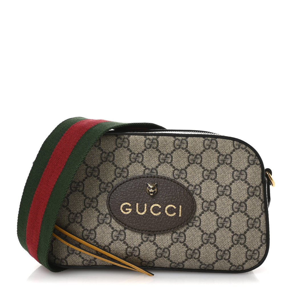 GG Supreme Monogram Web Neo Vintage Shoulder Bag Beige New Acero Crop