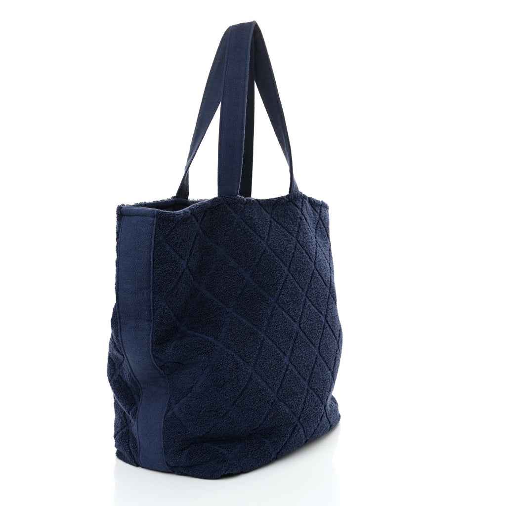Terry Cotton CC Beach Tote Towel Set Blue