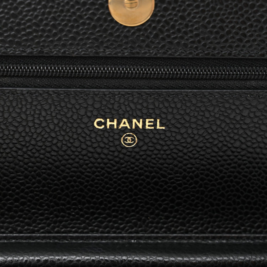 Caviar Quilted Wallet On Chain WOC Black