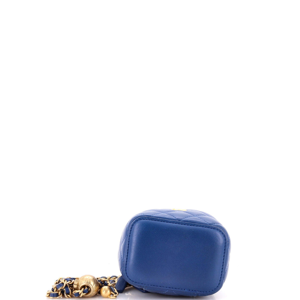 Pearl Crush Vanity Case with Chain Quilted Lambskin Mini