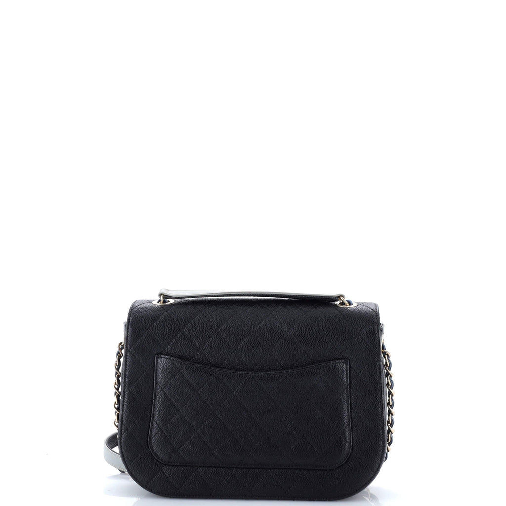 Thread Around Flap Bag Quilted Caviar Medium