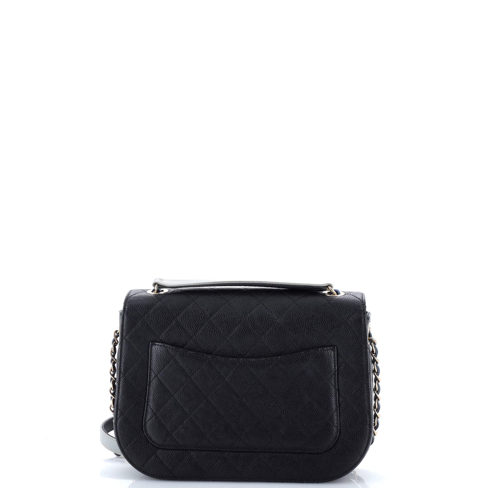 Thread Around Flap Bag Quilted Caviar Medium