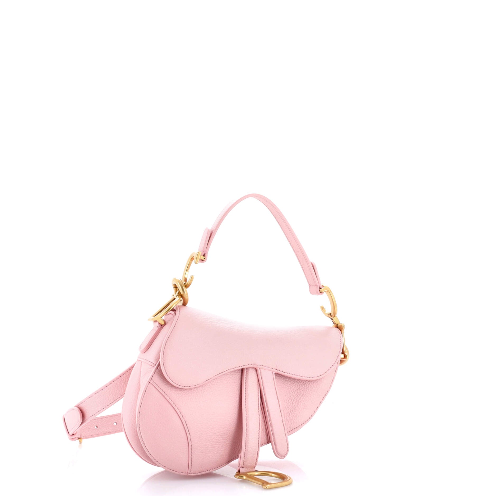 Saddle Handbag with Strap Leather Mini