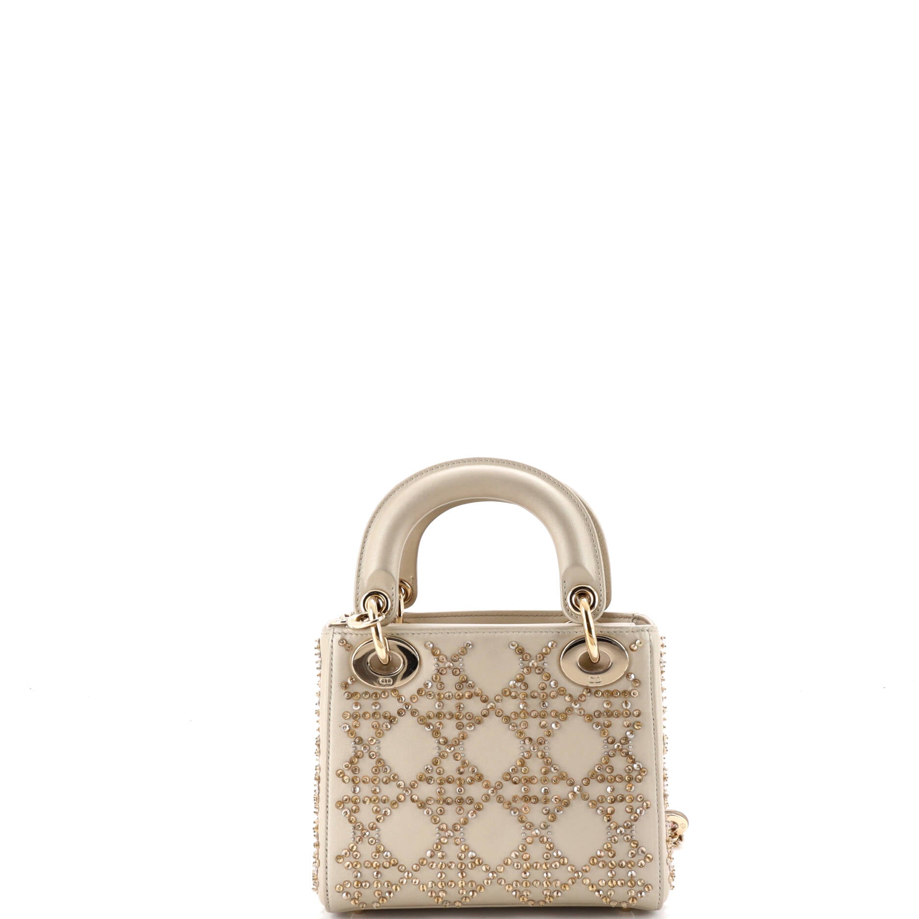 Lady Dior Chain Bag Crystal Embellished Cannage Quilt Leather Mini