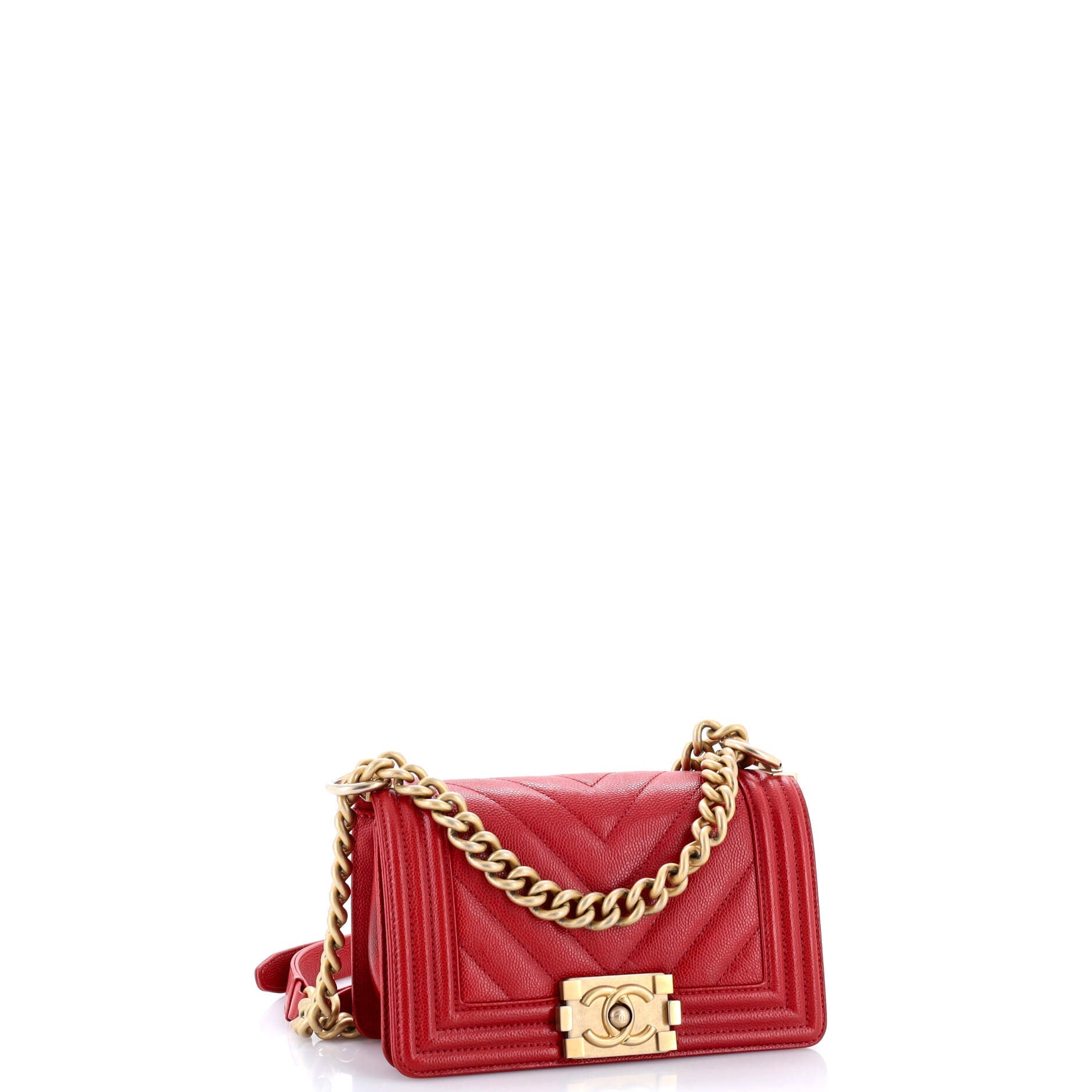 Boy Flap Bag Chevron Caviar Small