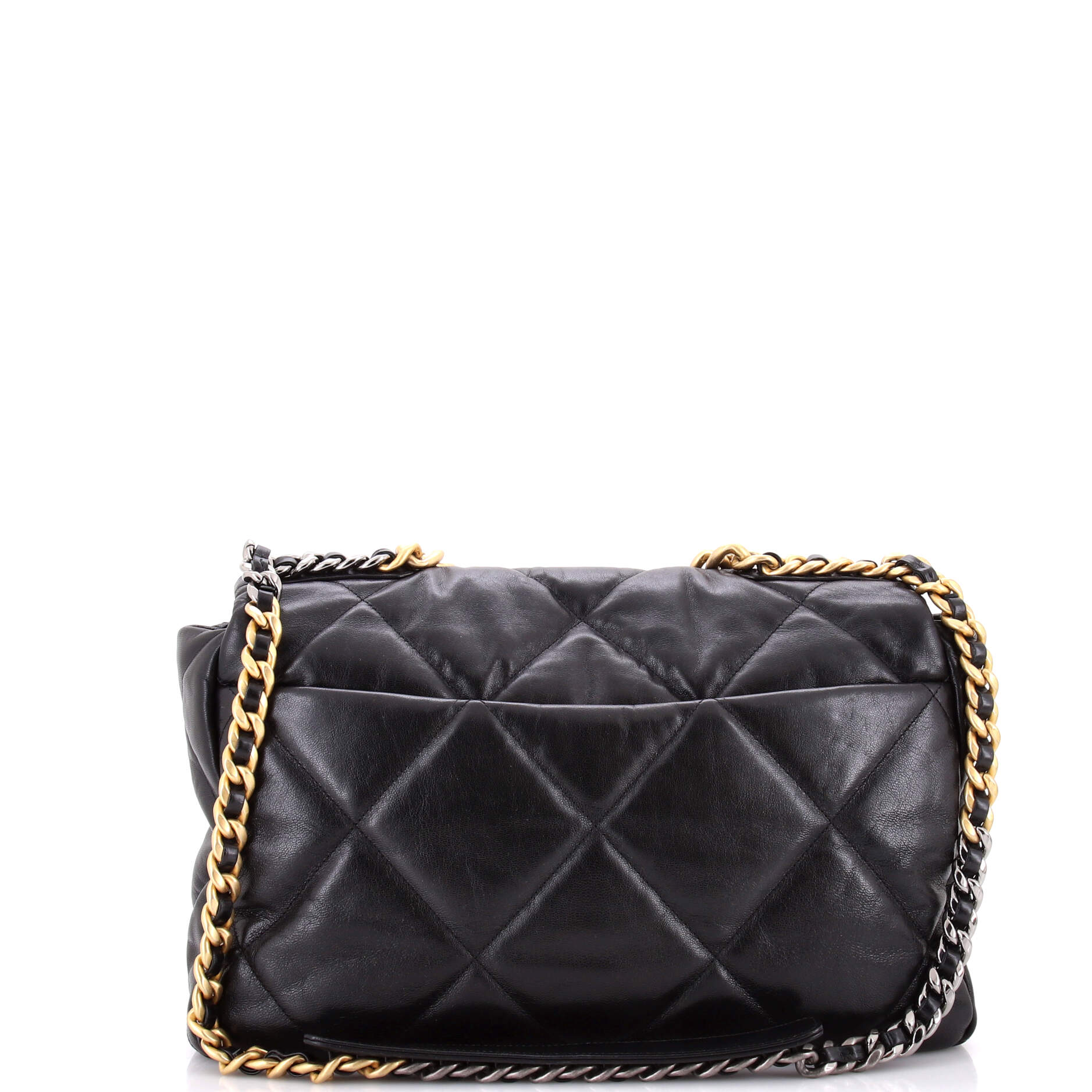 19 Flap Bag Quilted Leather Maxi
