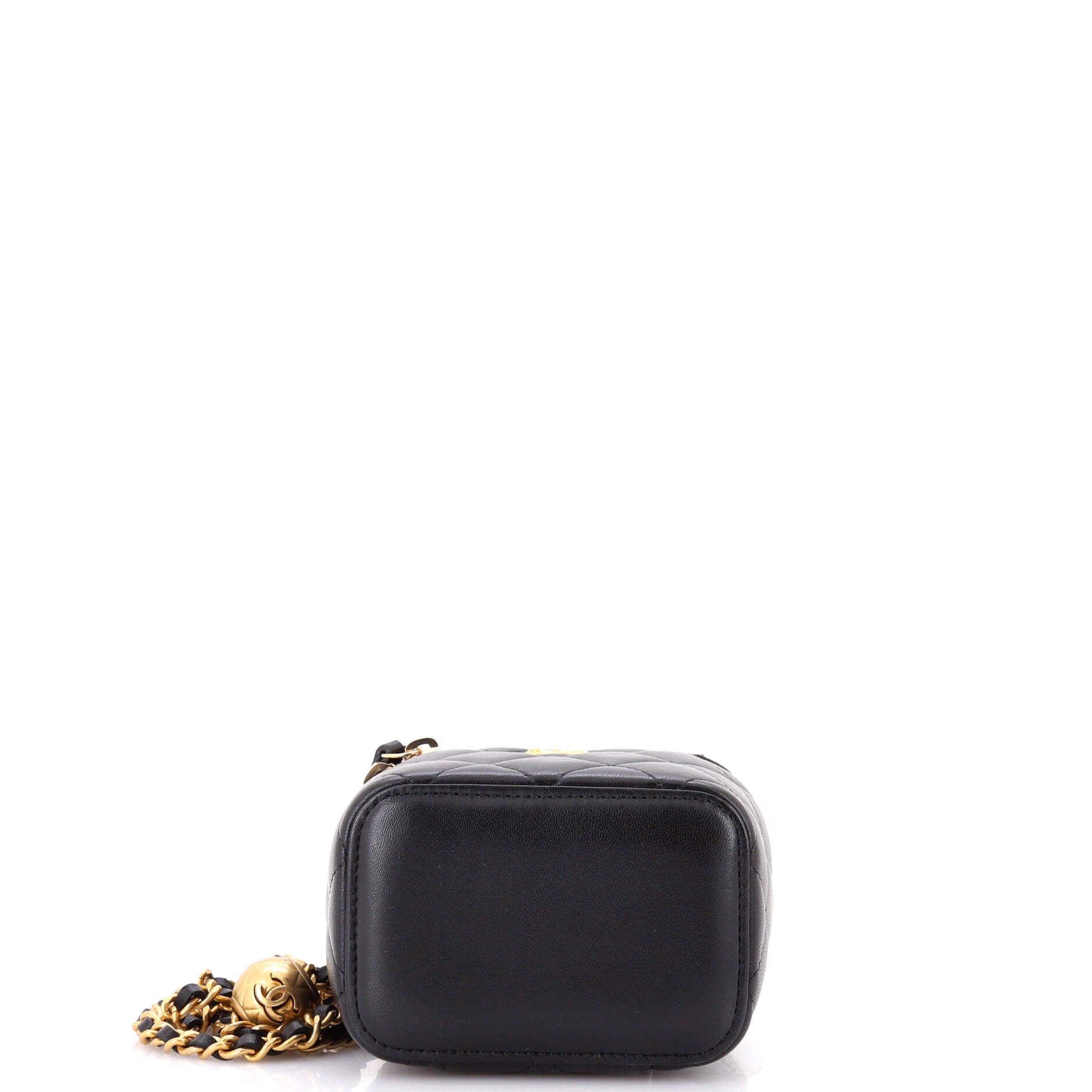 Pearl Crush Vanity Case with Chain Quilted Lambskin Mini