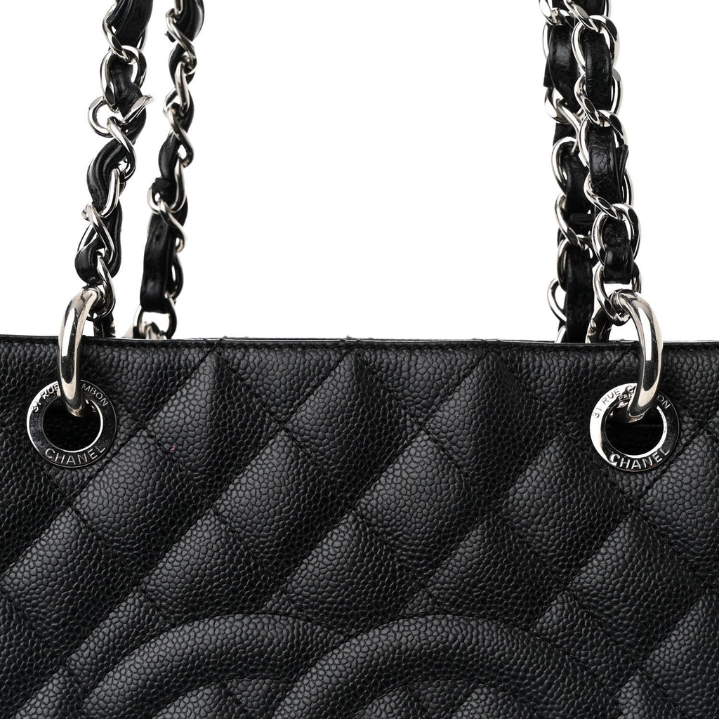 Caviar Quilted Grand Shopping Tote GST Black