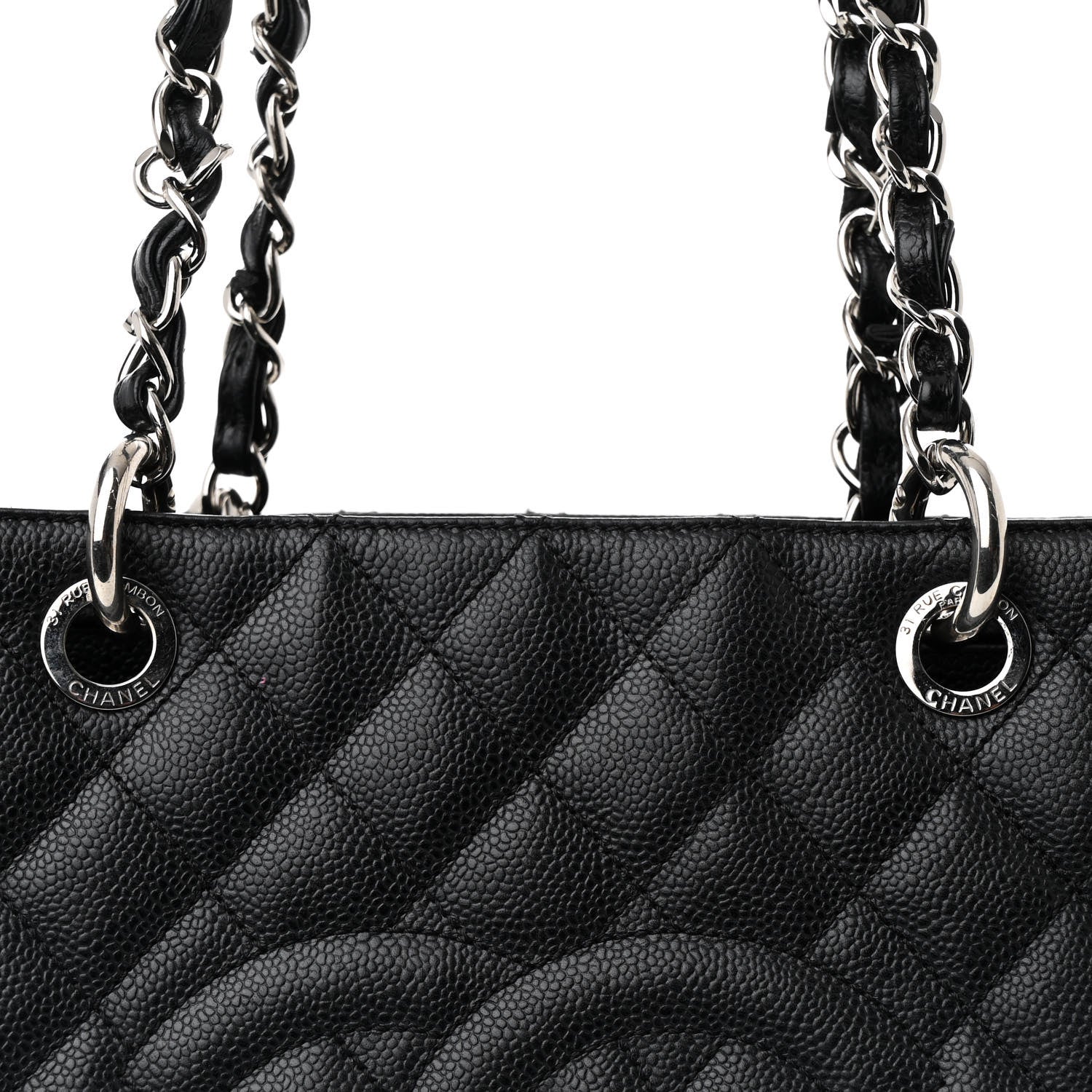 Caviar Quilted Grand Shopping Tote GST Black