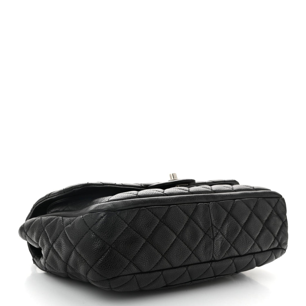 Caviar Quilted Medium Now and Forever Flap  Black