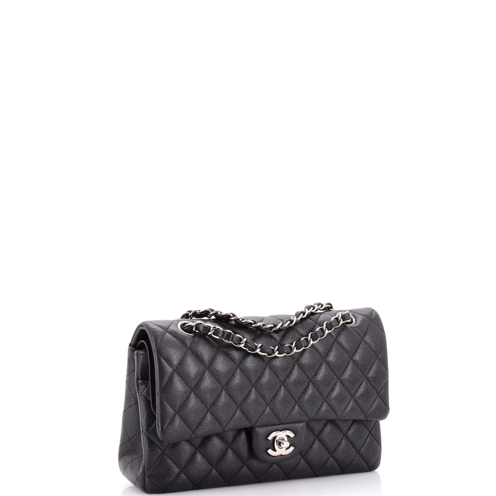 Classic Double Flap Bag Quilted Iridescent Caviar Medium