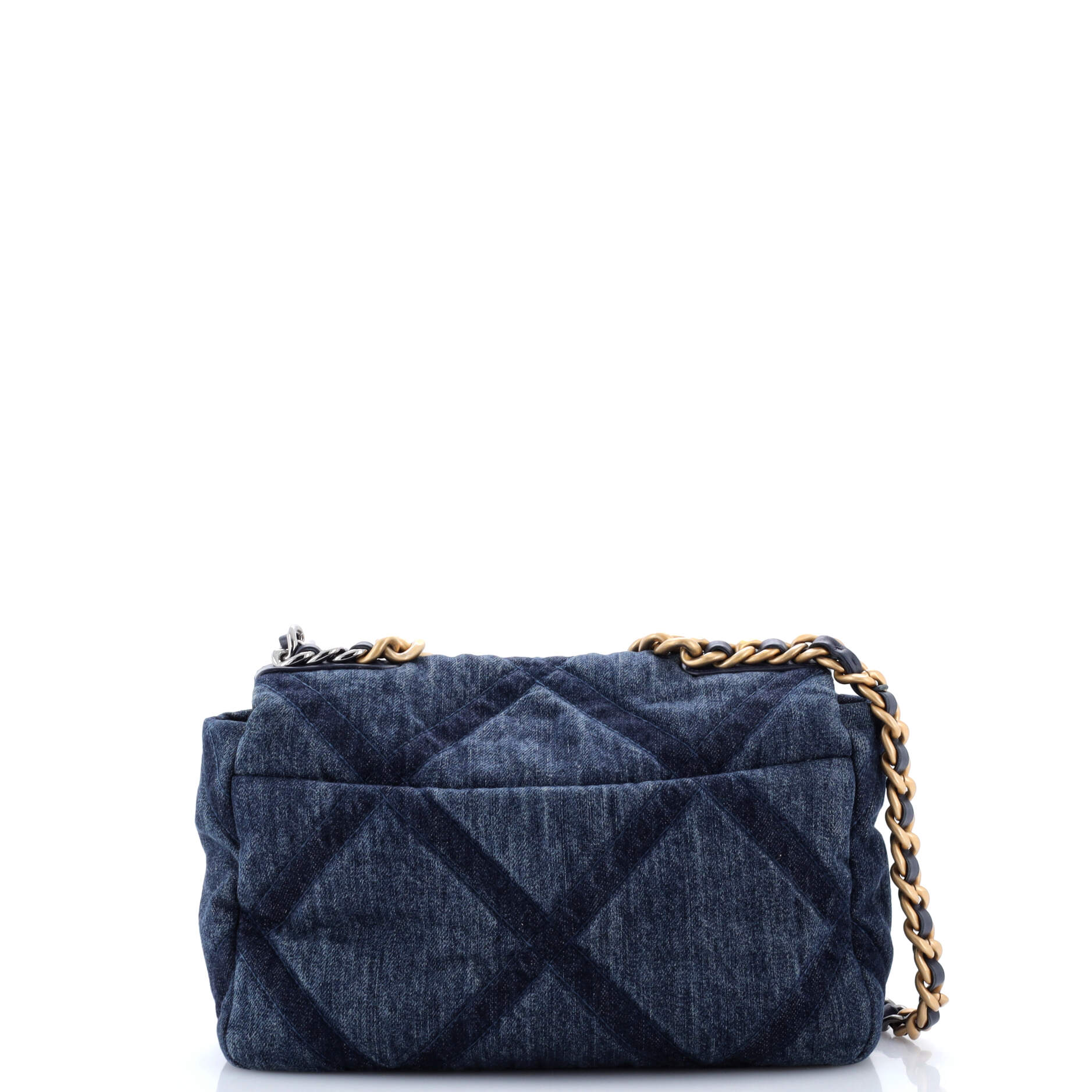 19 Flap Bag Quilted Denim Medium