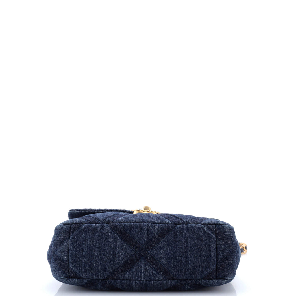 19 Flap Bag Quilted Denim Medium