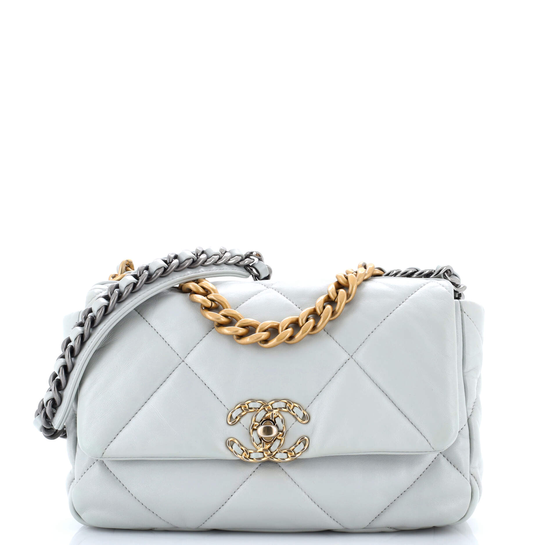 19 Flap Bag Quilted Leather Medium