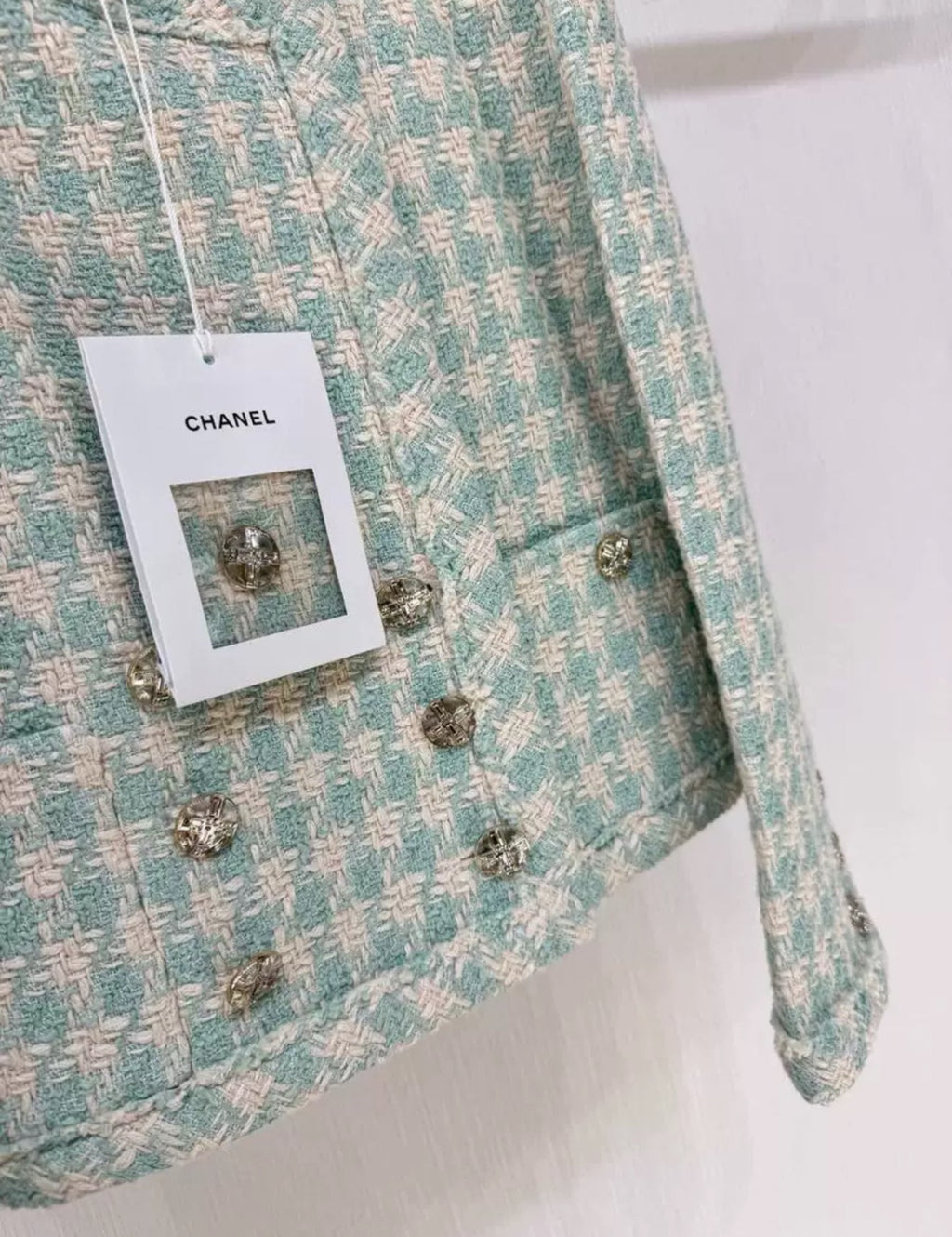 Chanel 23S Green Tweed jacket