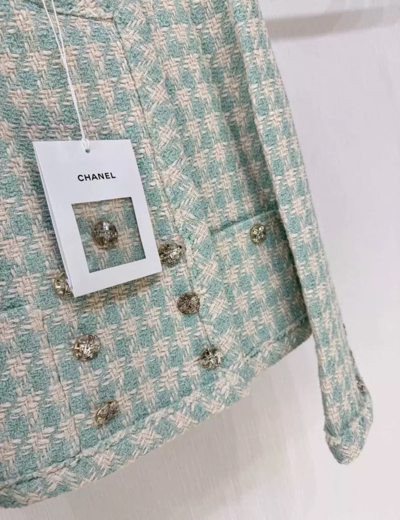 Chanel 23S Green Tweed jacket