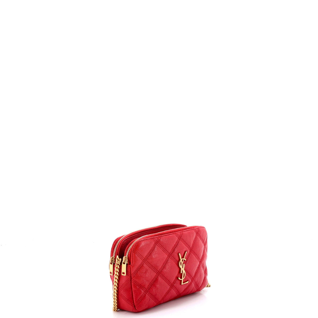 Becky Double Zip Crossbody Bag Quilted Leather Mini
