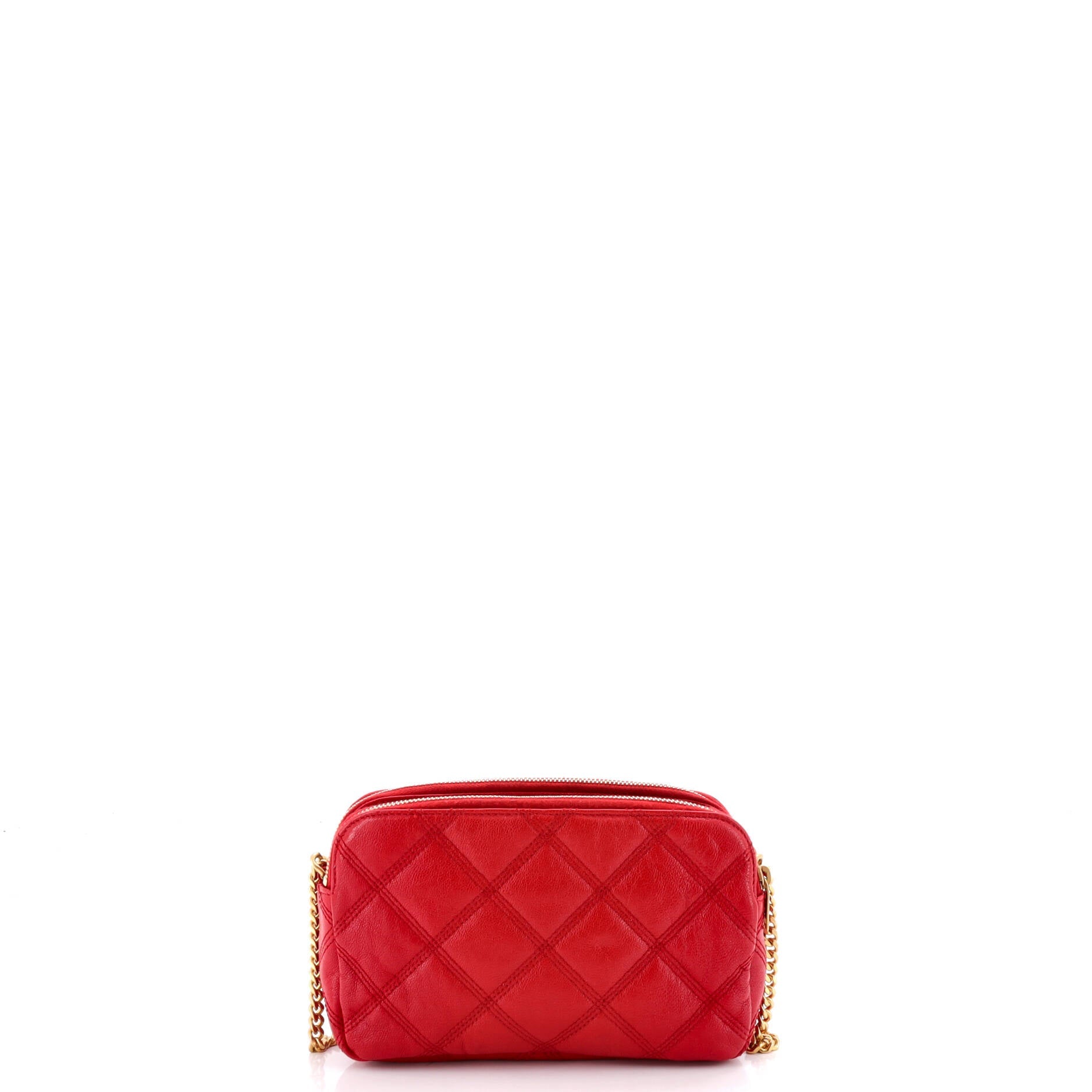 Becky Double Zip Crossbody Bag Quilted Leather Mini