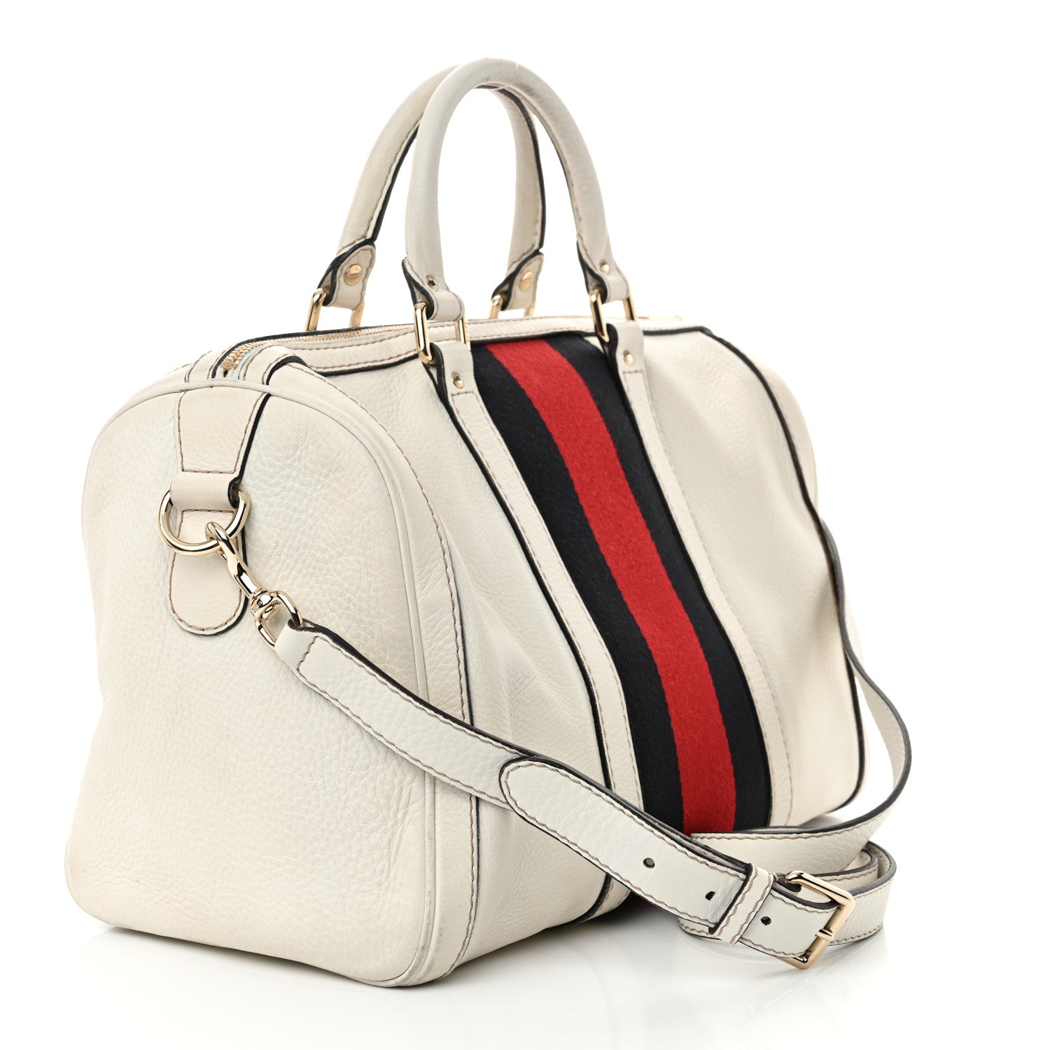 Calfskin Vintage Web Medium Boston White