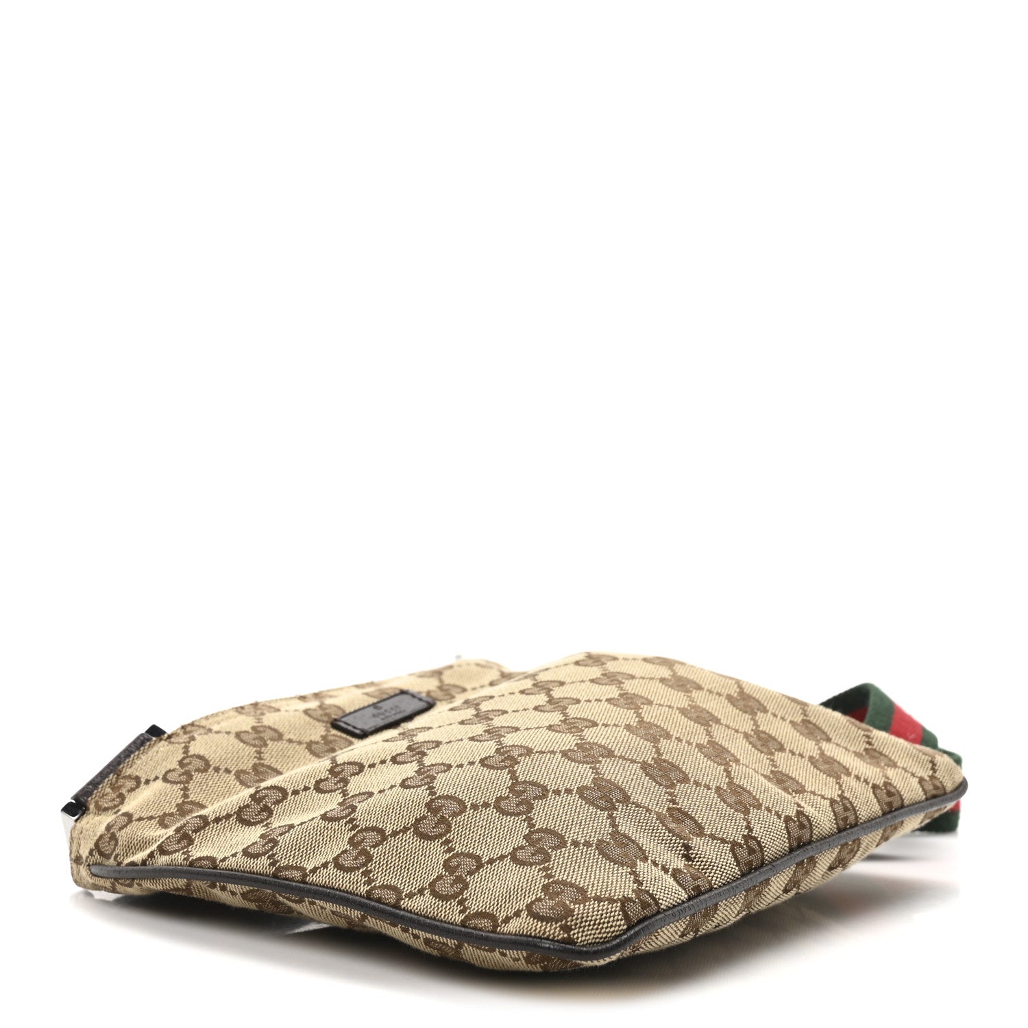 Monogram Web Small Flat Messenger Bag Brown