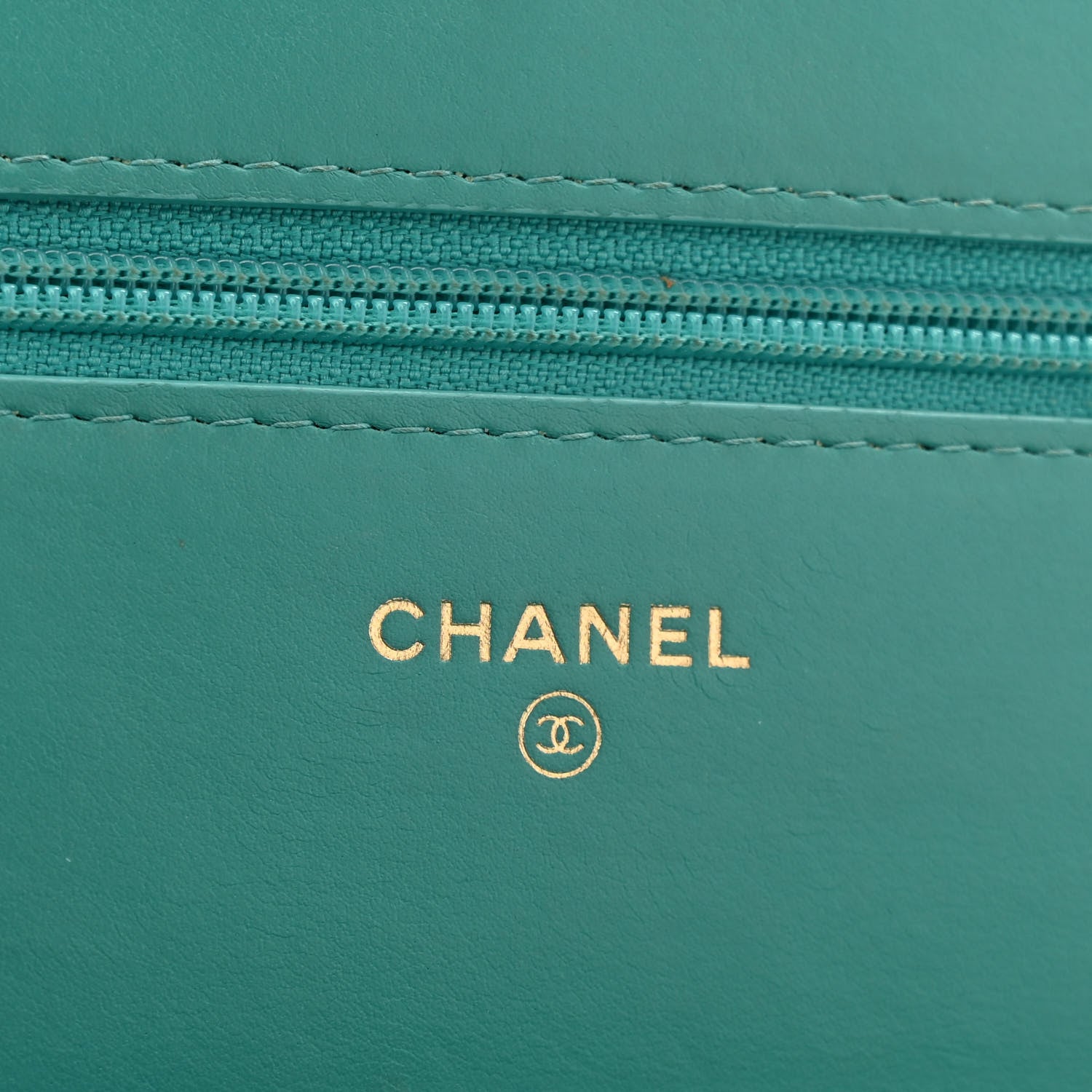 Lambskin Quilted Boy Wallet On Chain WOC Turquoise