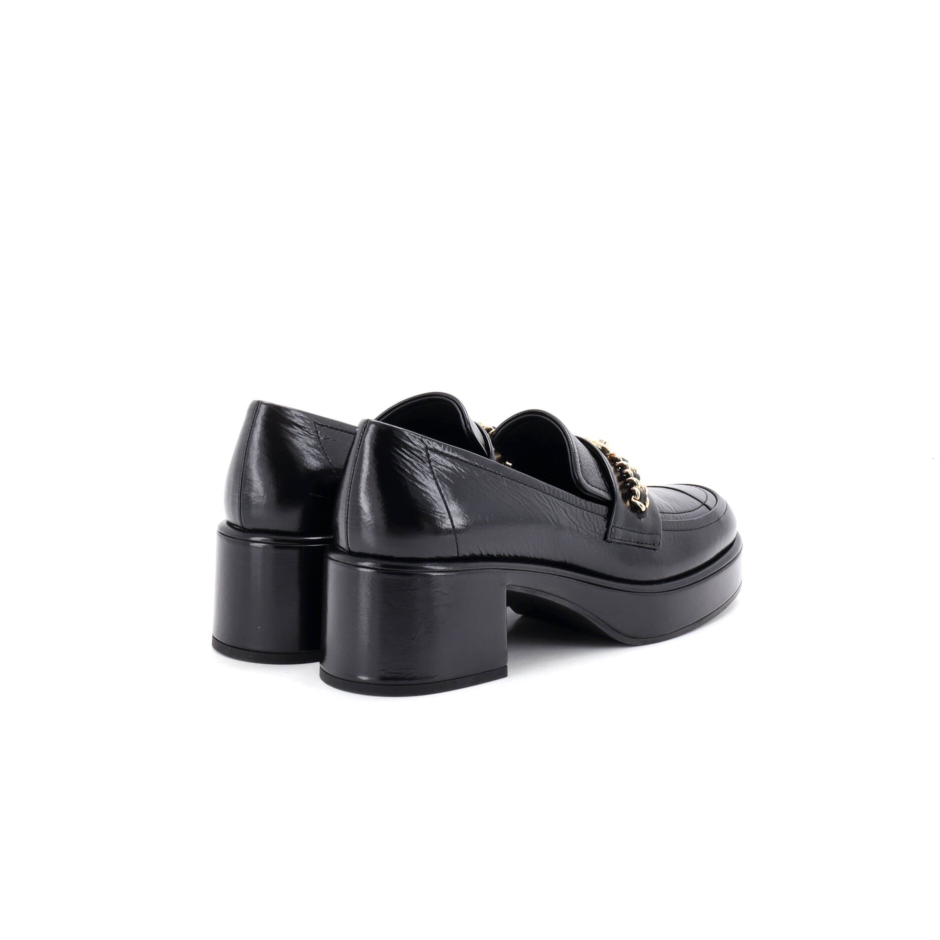 Women's CC Turnlock Chain Mocassin Loafers Leather