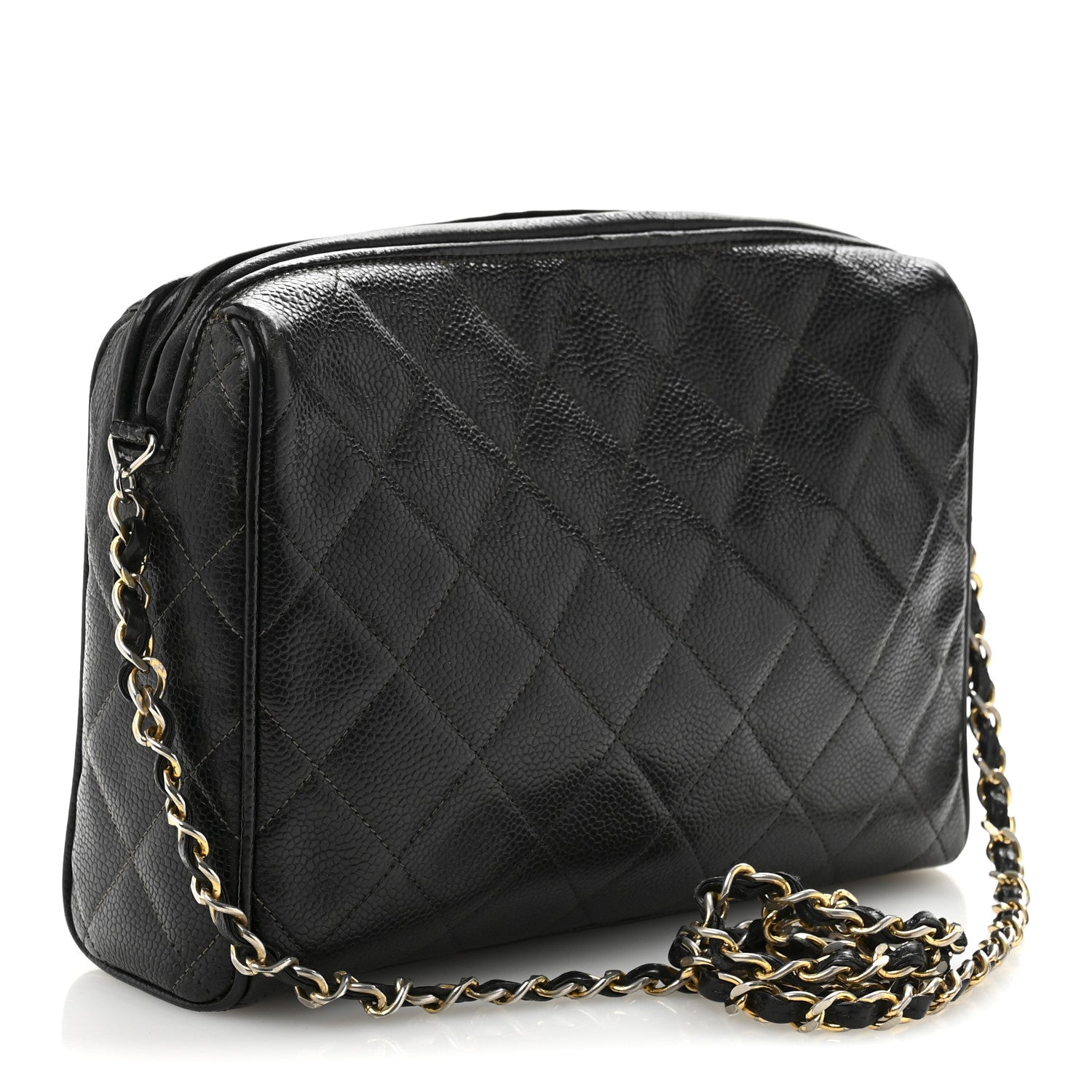Caviar Quilted Camera Case Black