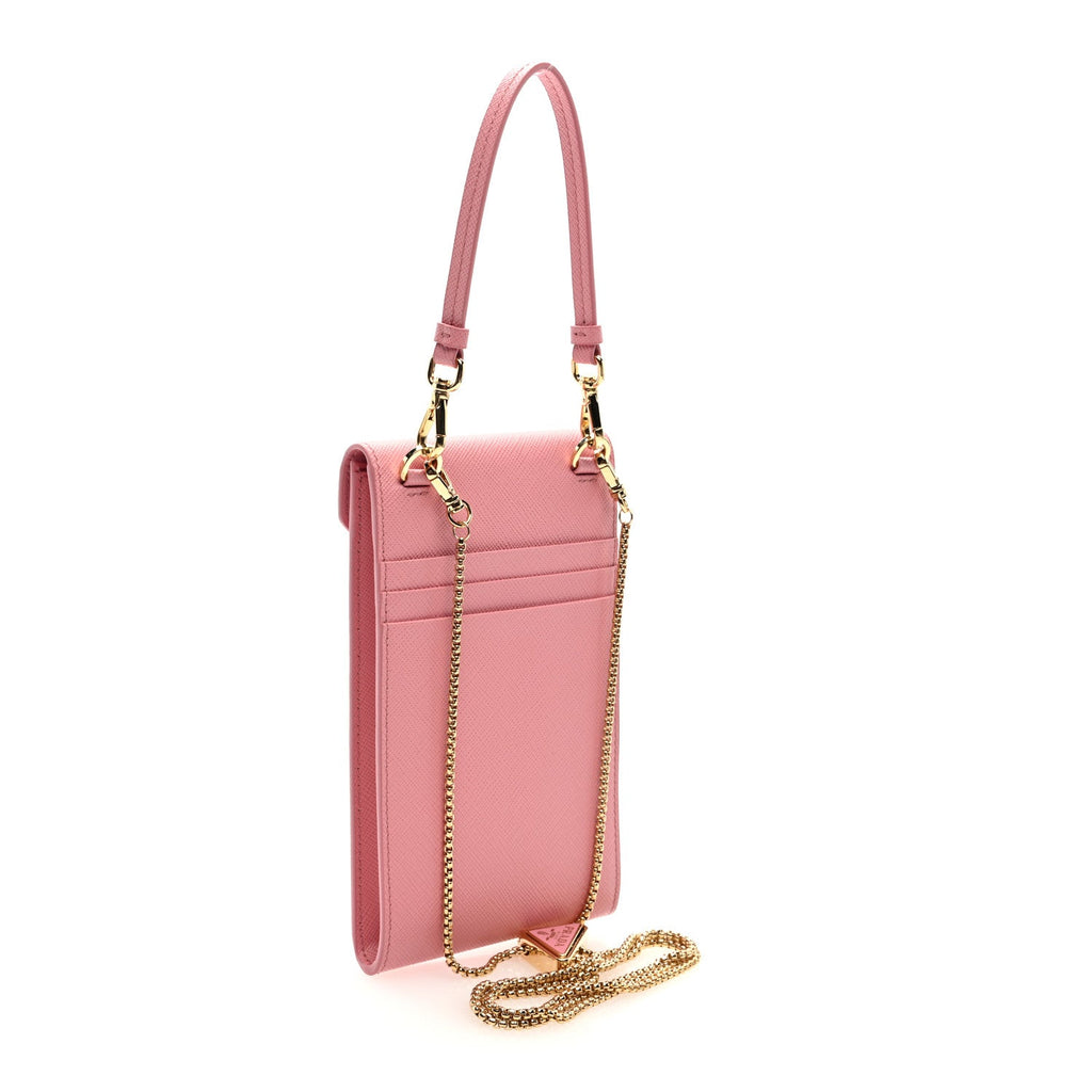 Saffiano Triangle Phone Case Crossbody Pouch Petalo