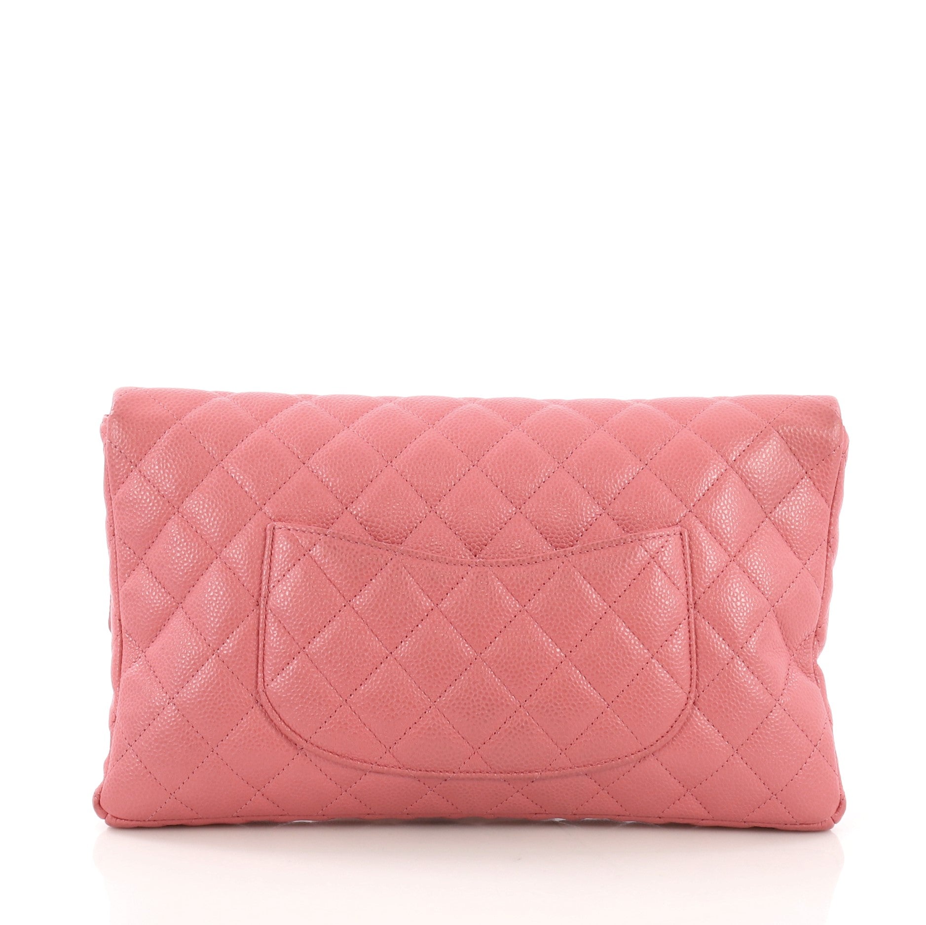 Classic Flap Clutch Quilted Caviar