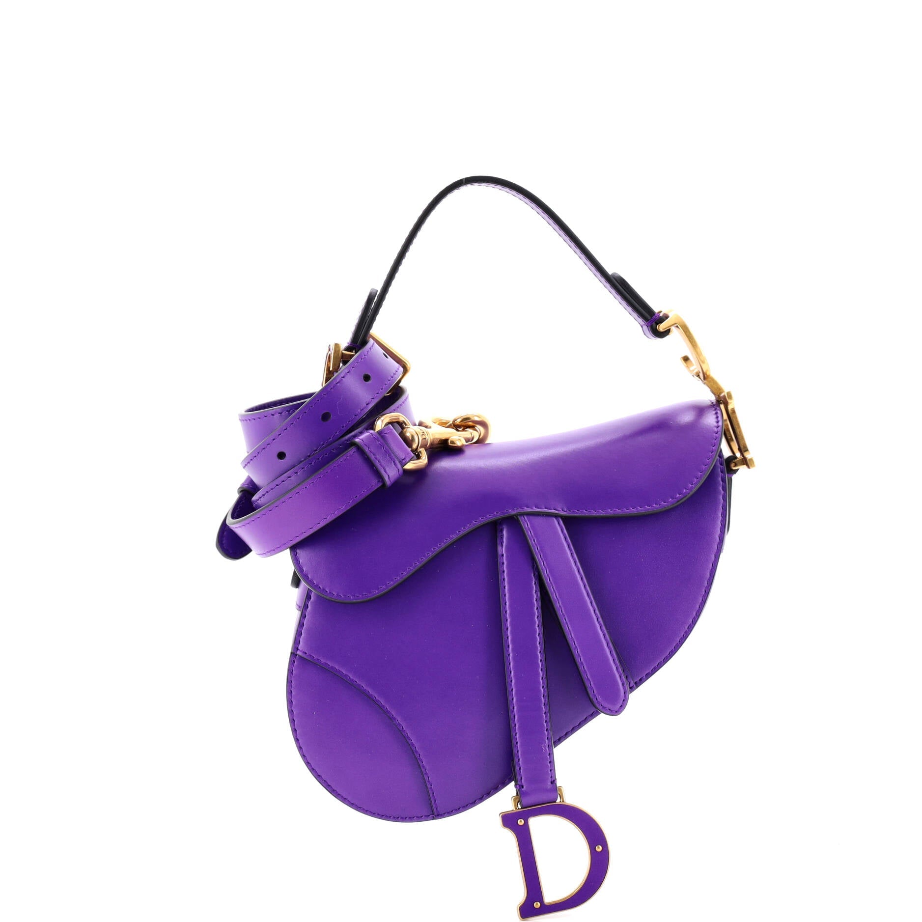 Saddle Handbag with Strap Leather Mini