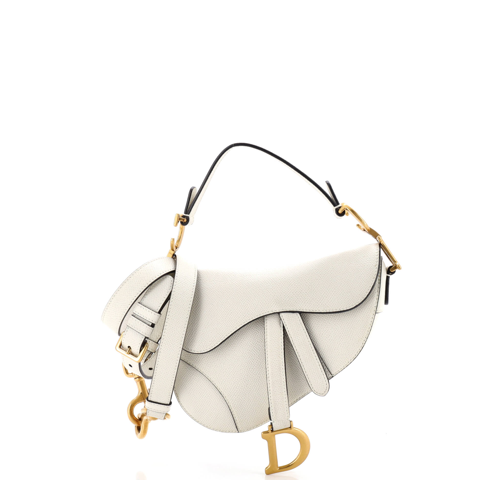 Saddle Handbag with Strap Leather Mini