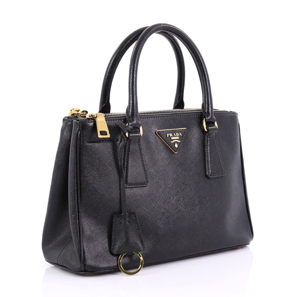 Double Zip Lux Tote Saffiano Leather Mini