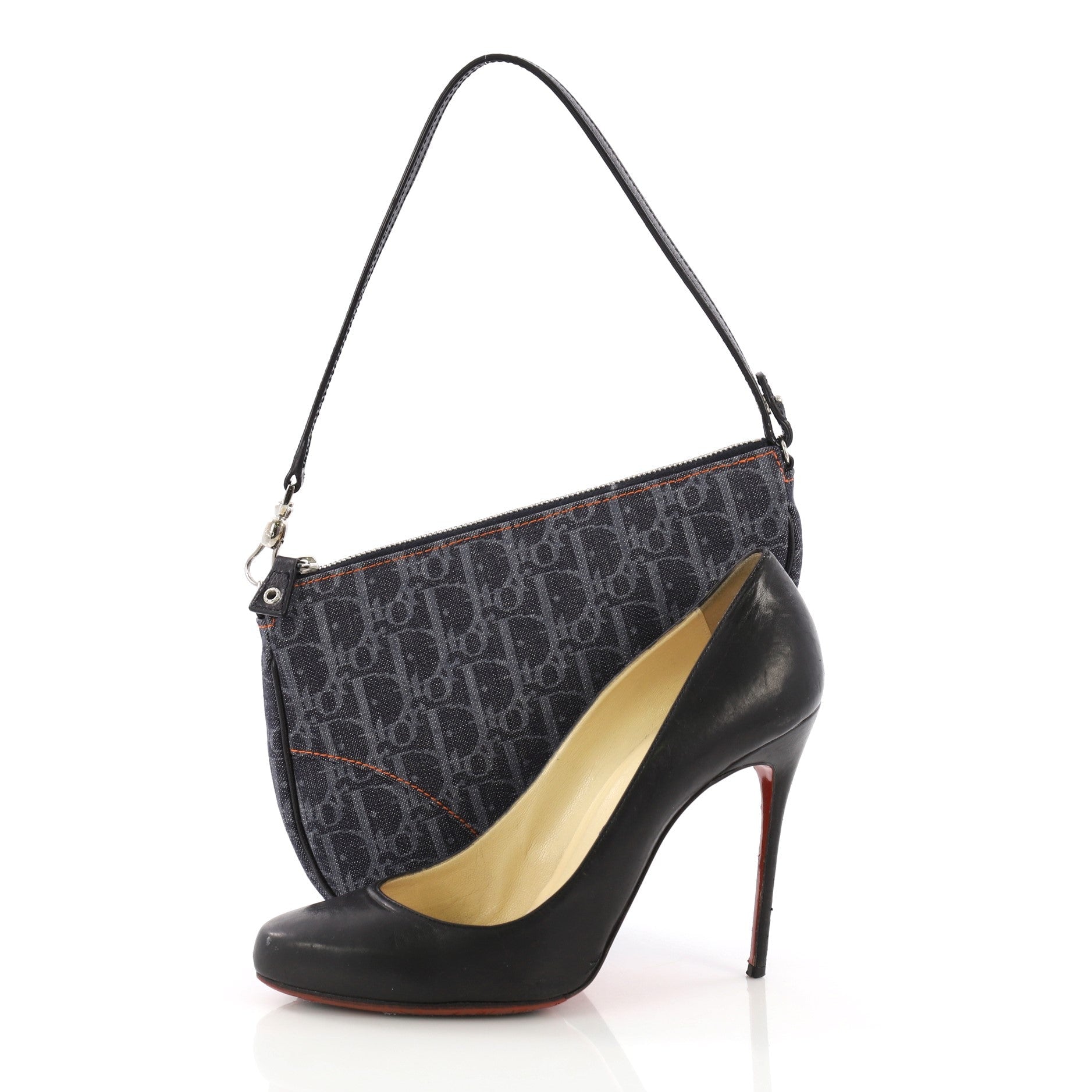 Vintage Saddle Bag Diorissimo Denim Mini