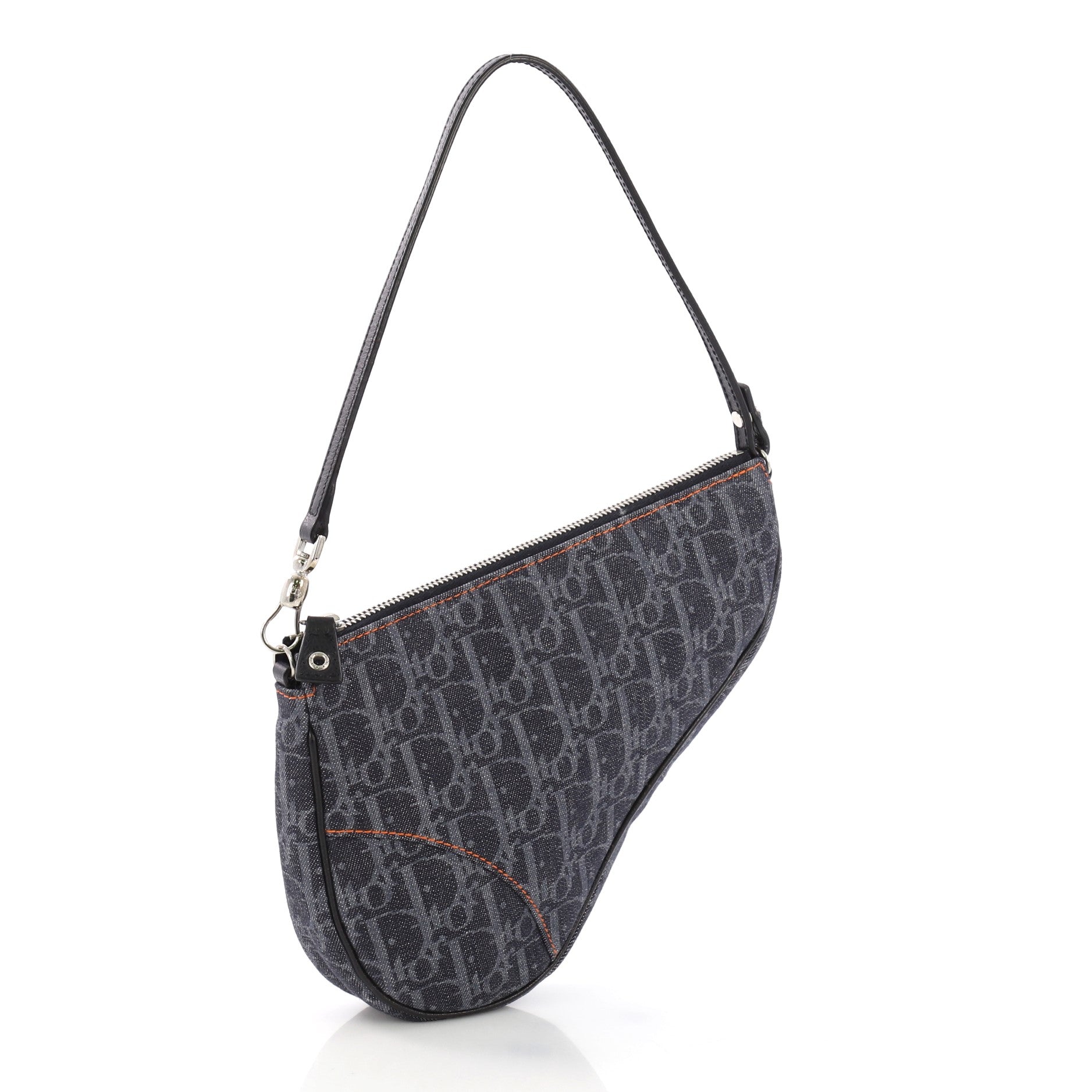 Vintage Saddle Bag Diorissimo Denim Mini
