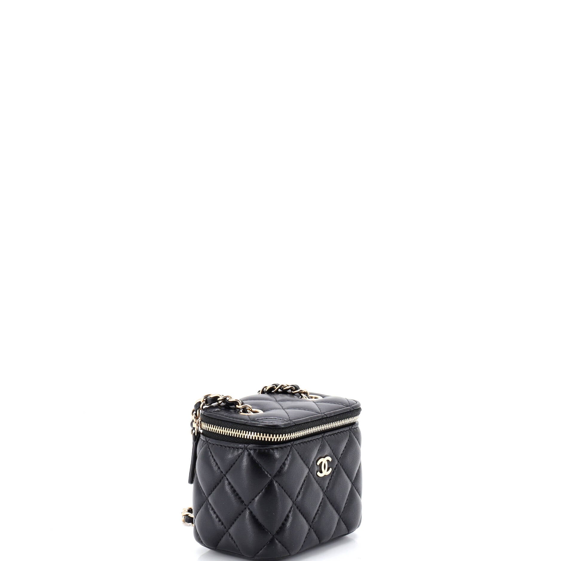Classic Vanity Case with Chain Quilted Lambskin Mini