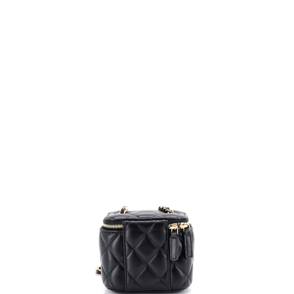 Classic Vanity Case with Chain Quilted Lambskin Mini