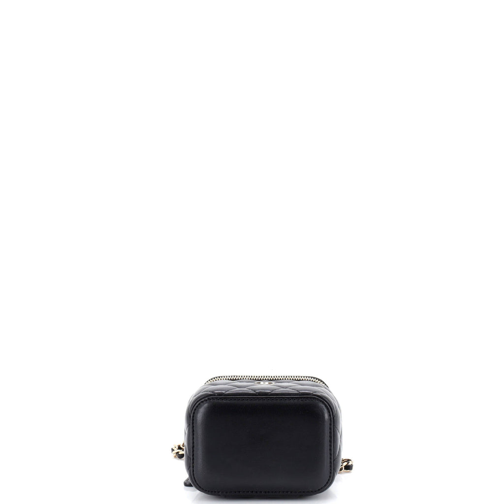 Classic Vanity Case with Chain Quilted Lambskin Mini