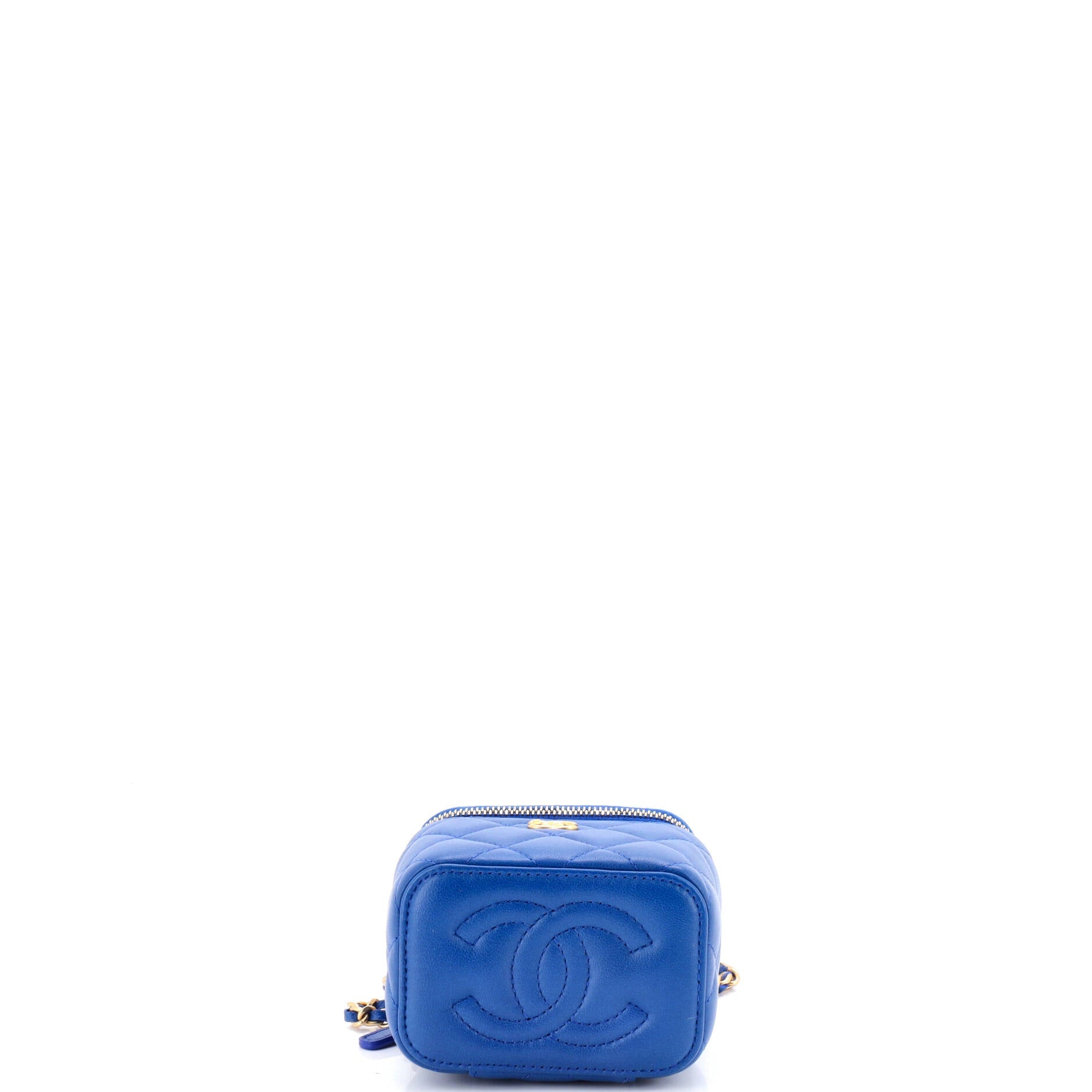 Pearl Crush Vanity Case with Chain Quilted Lambskin Mini