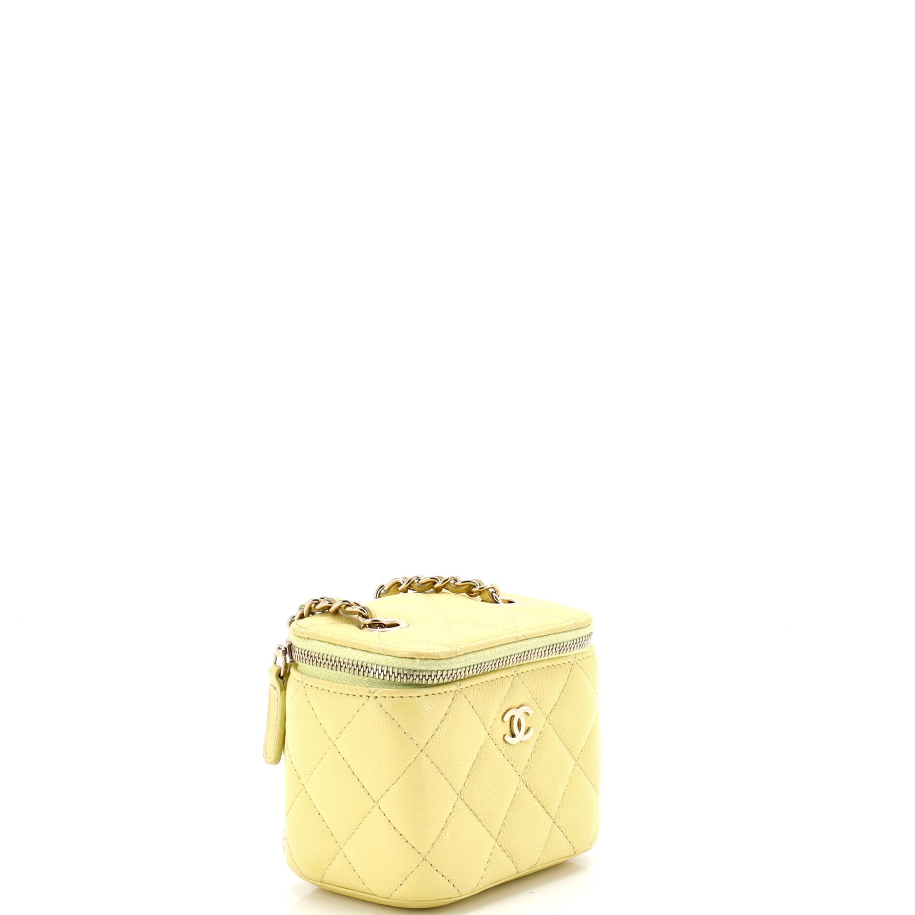 Classic Vanity Case with Chain Quilted Caviar Mini
