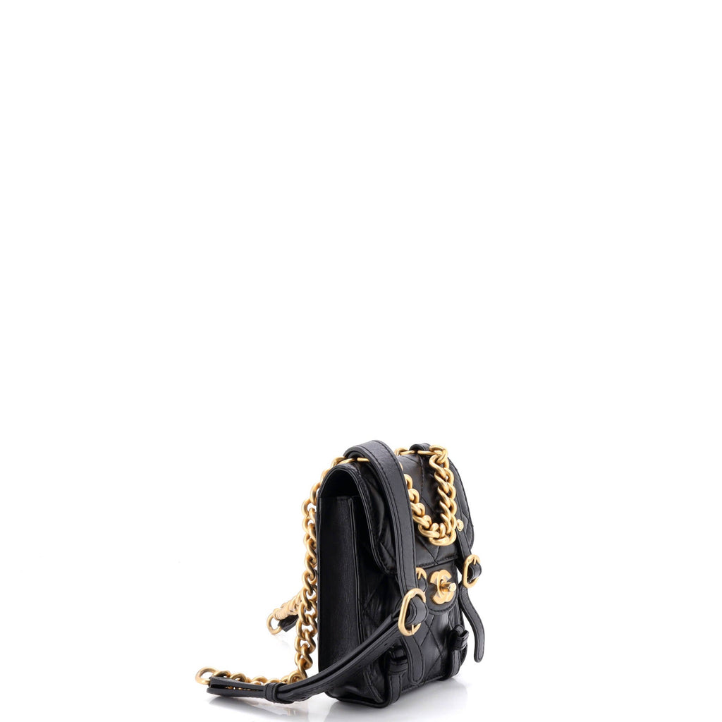 City School Flap Messenger Bag Quilted Aged Calfskin Mini