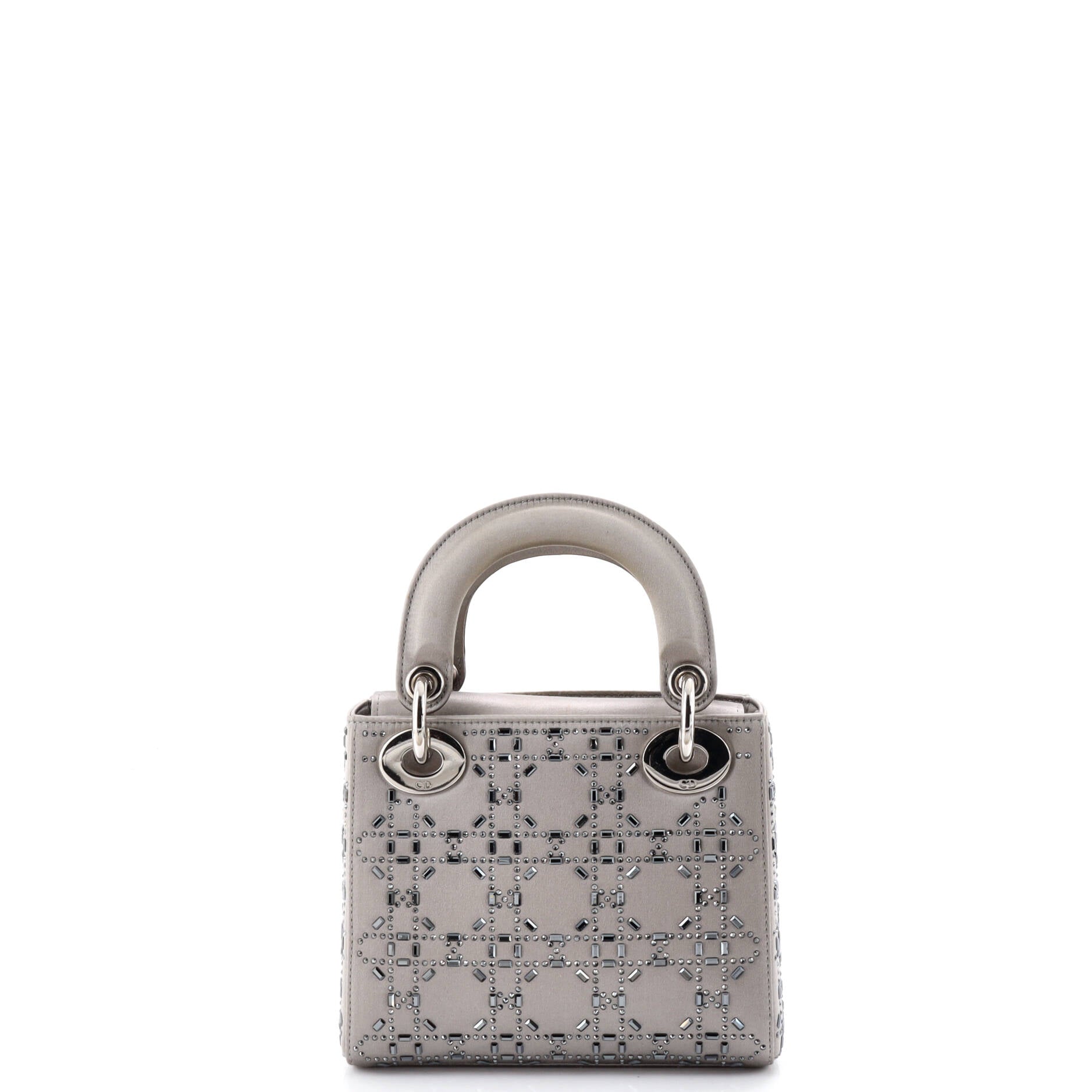 Lady Dior Bag Crystal Embellished Cannage Quilt Satin Mini