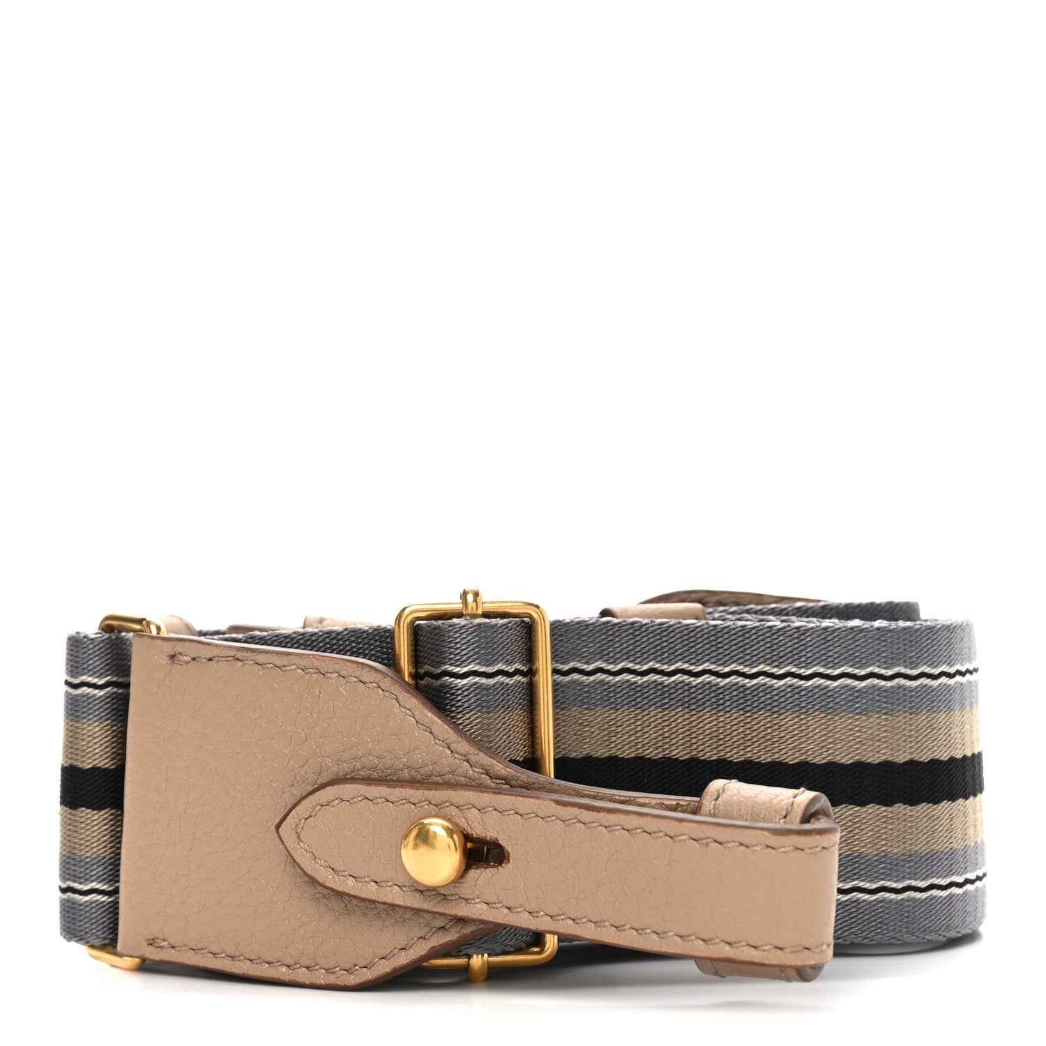Vitello Daino Striped Fabric Shoulder Strap Cammeo