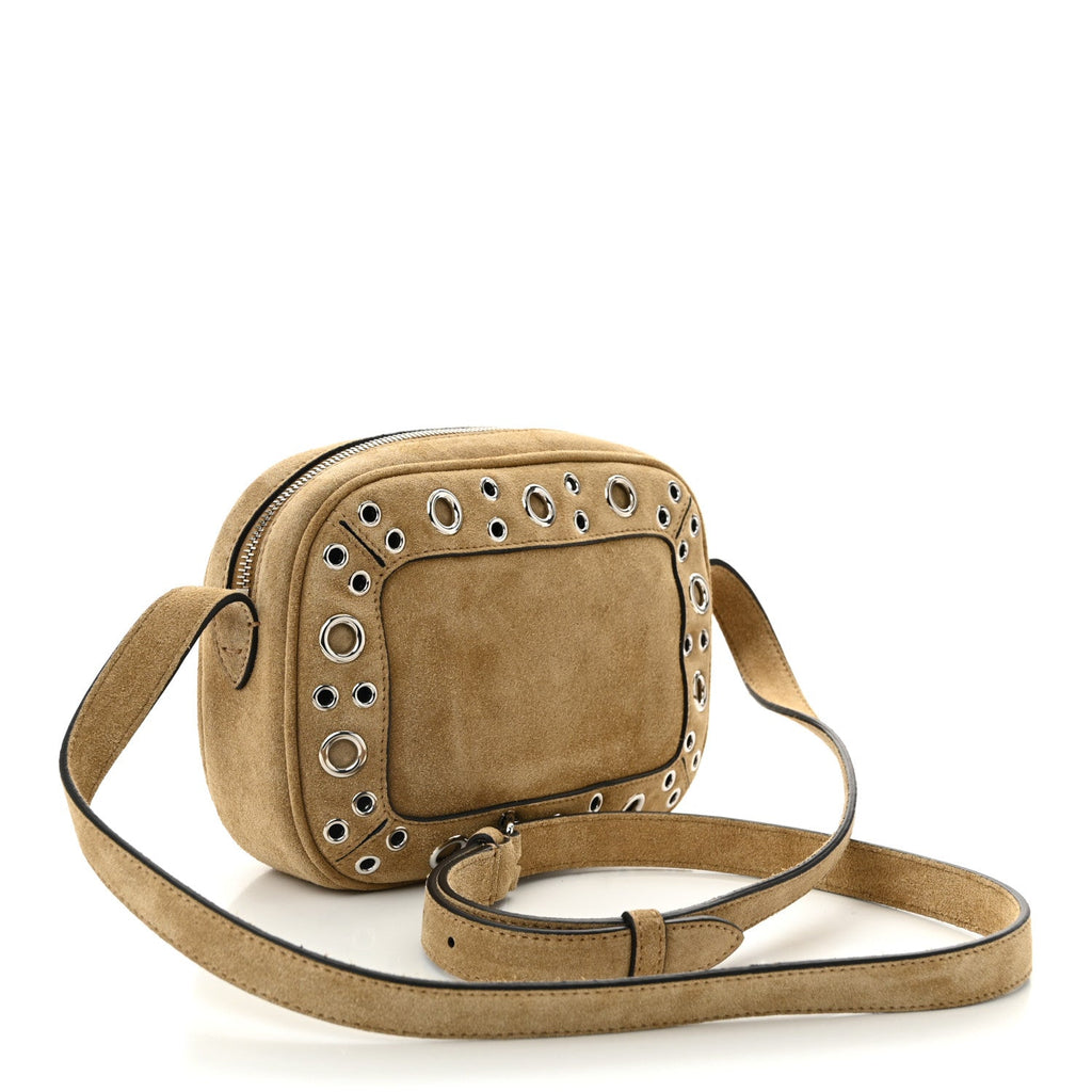 Suede Studded Nellcote Crossbody Bag Havana Beige