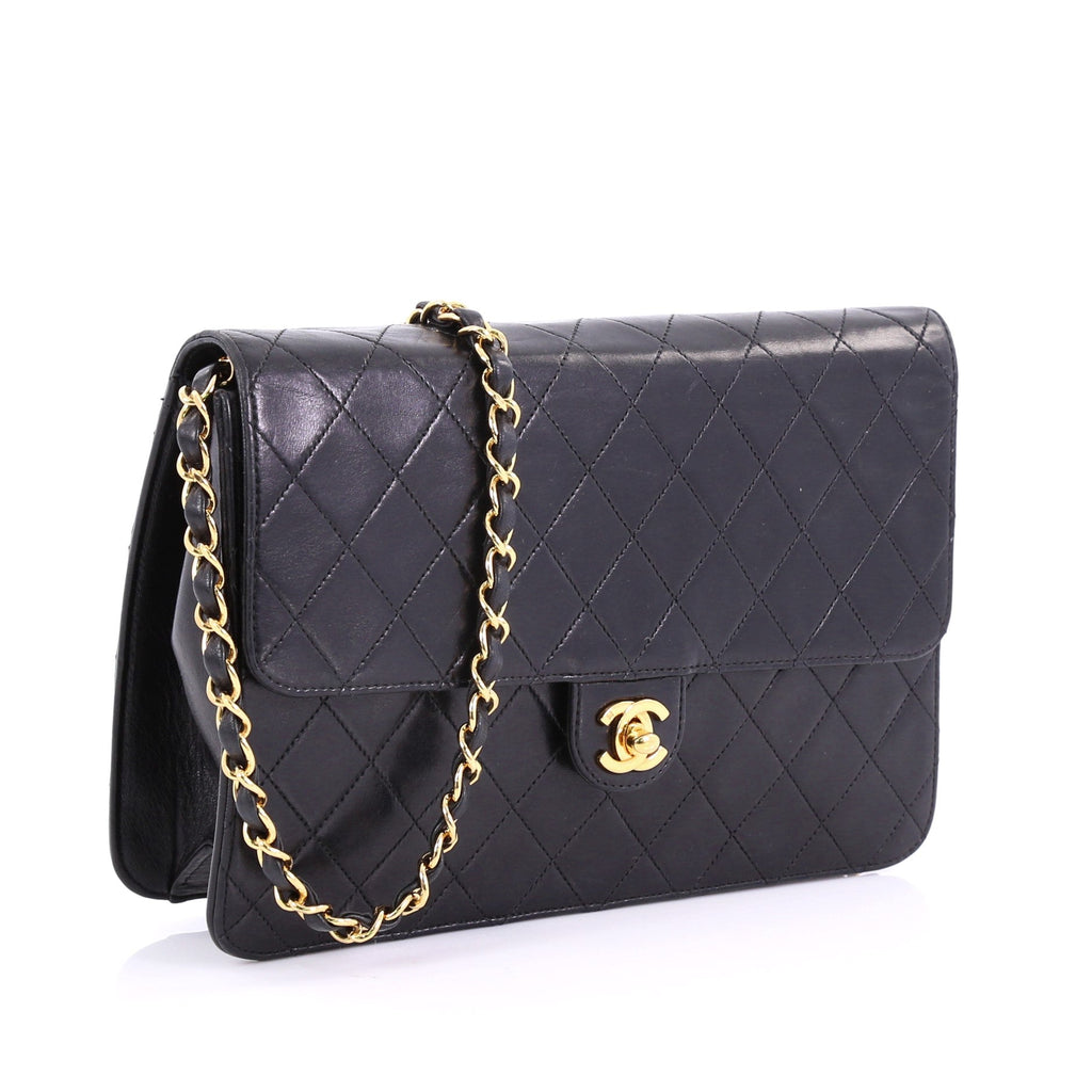 Vintage Clutch with Chain Quilted Leather Medium