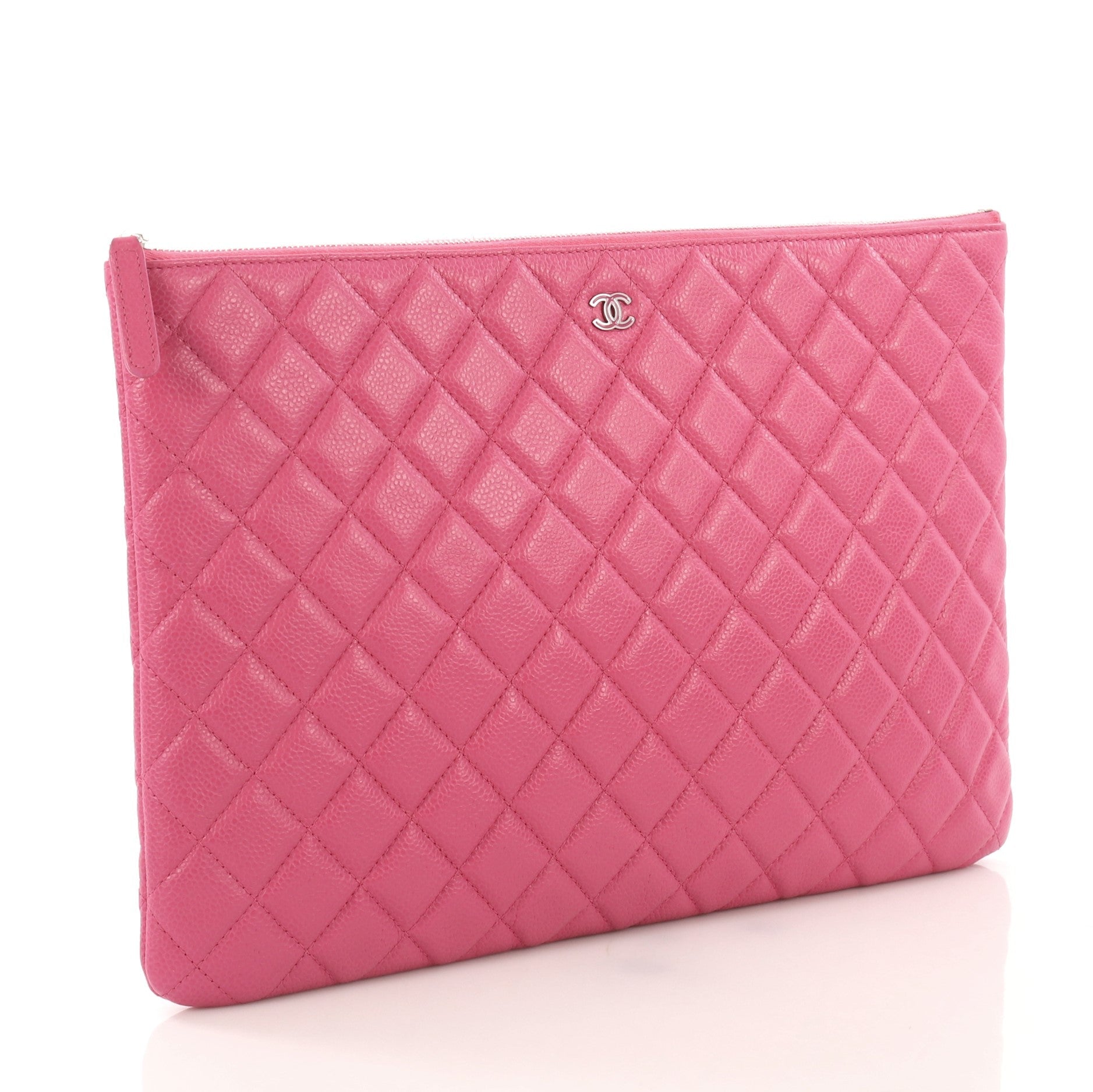 O Case Clutch Quilted Caviar Large